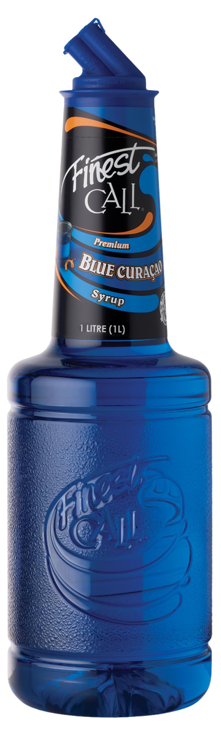 Finest Call Blue Curacao Syrup - Non-Alcoholic Orange Flavor Cocktail Ingredient | 1 Litre