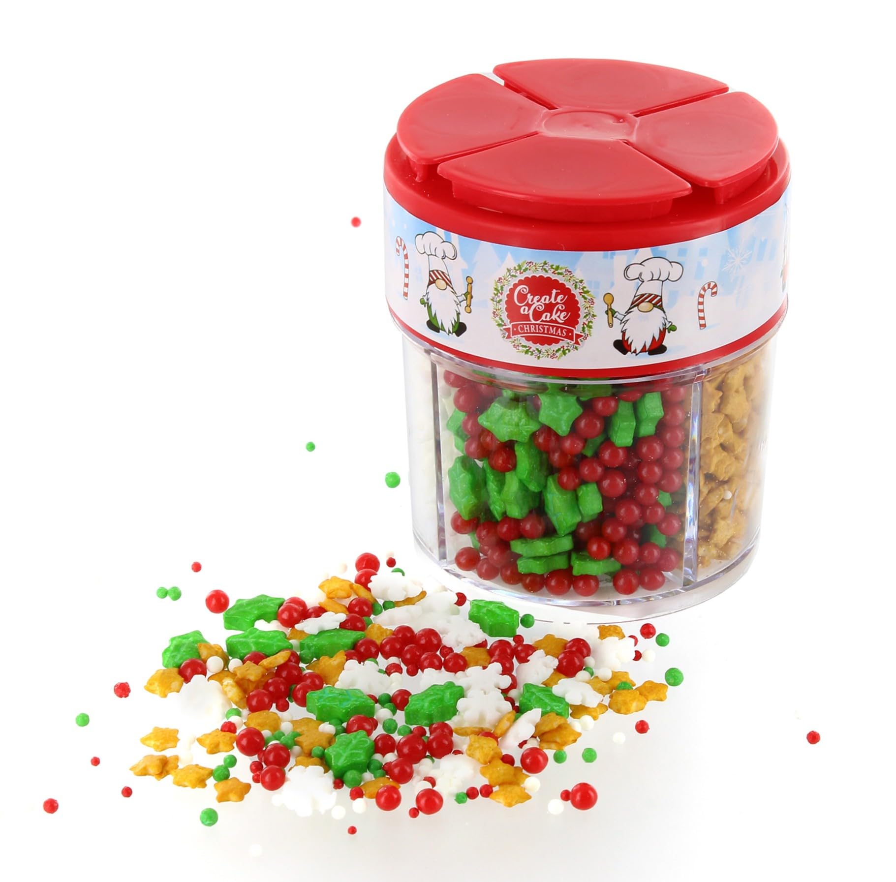 Create A Cake - Christmas Sprinkle Mix 4-in-1 Magical Cake Decorations 1