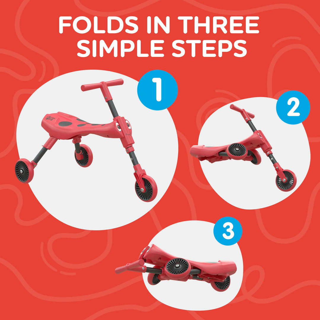 Scuttlebug 3-Wheel Foldable Ride-On Tricycle - Beetle Trike for 1-3 Year Olds