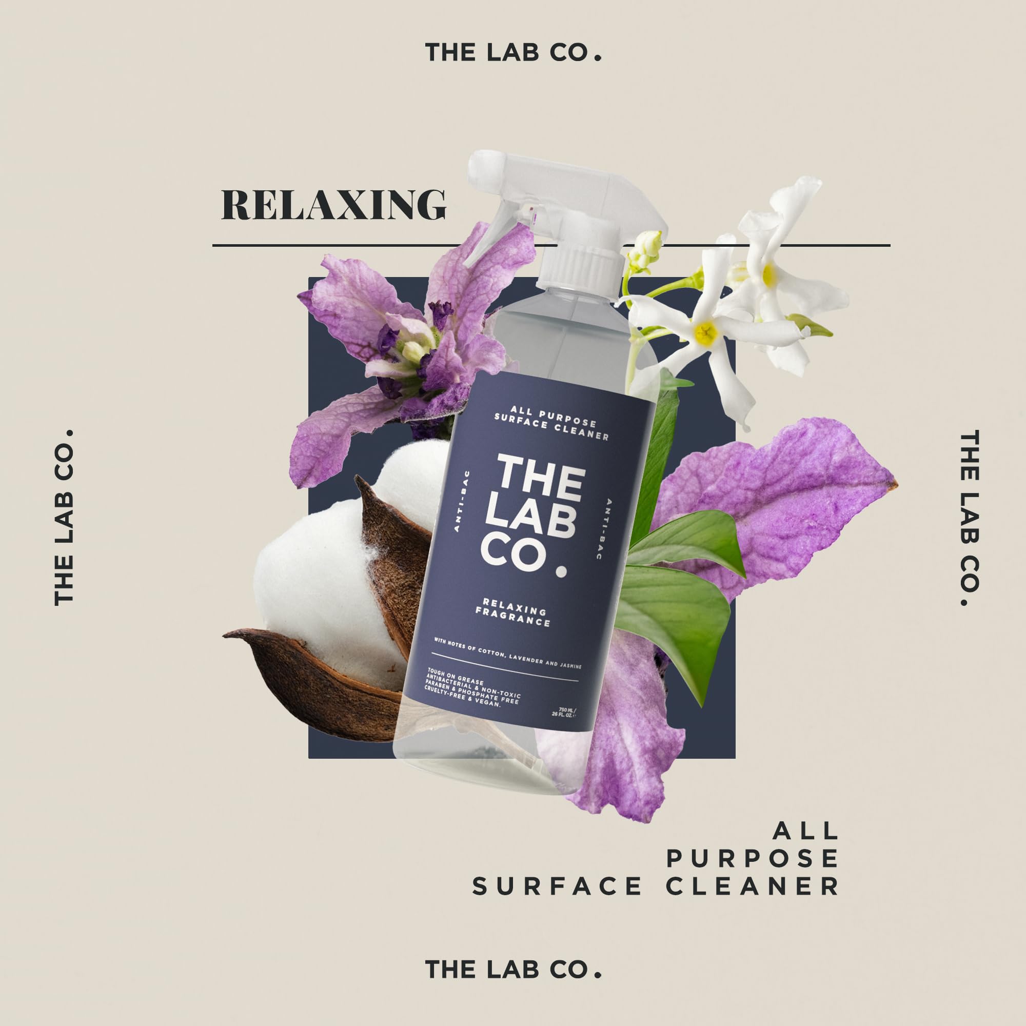 The Lab Co. Antibacterial All Purpose Cleaner - 750ml Multi Surface Cleaning | Streak Free 2