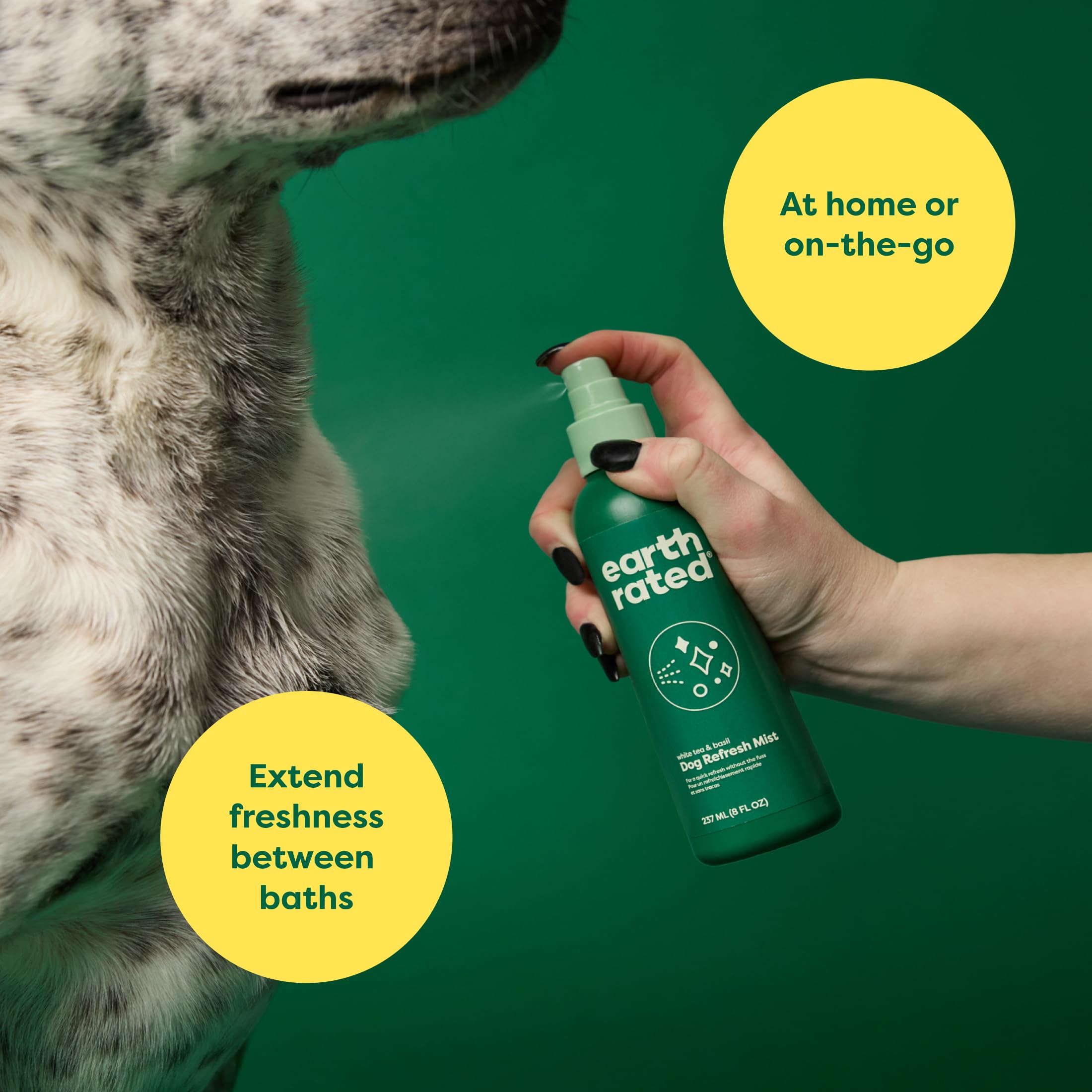 Earth Rated Dog Deodorizing Spray - White Tea & Basil Scent, Conditioning & Detangling | 8 oz