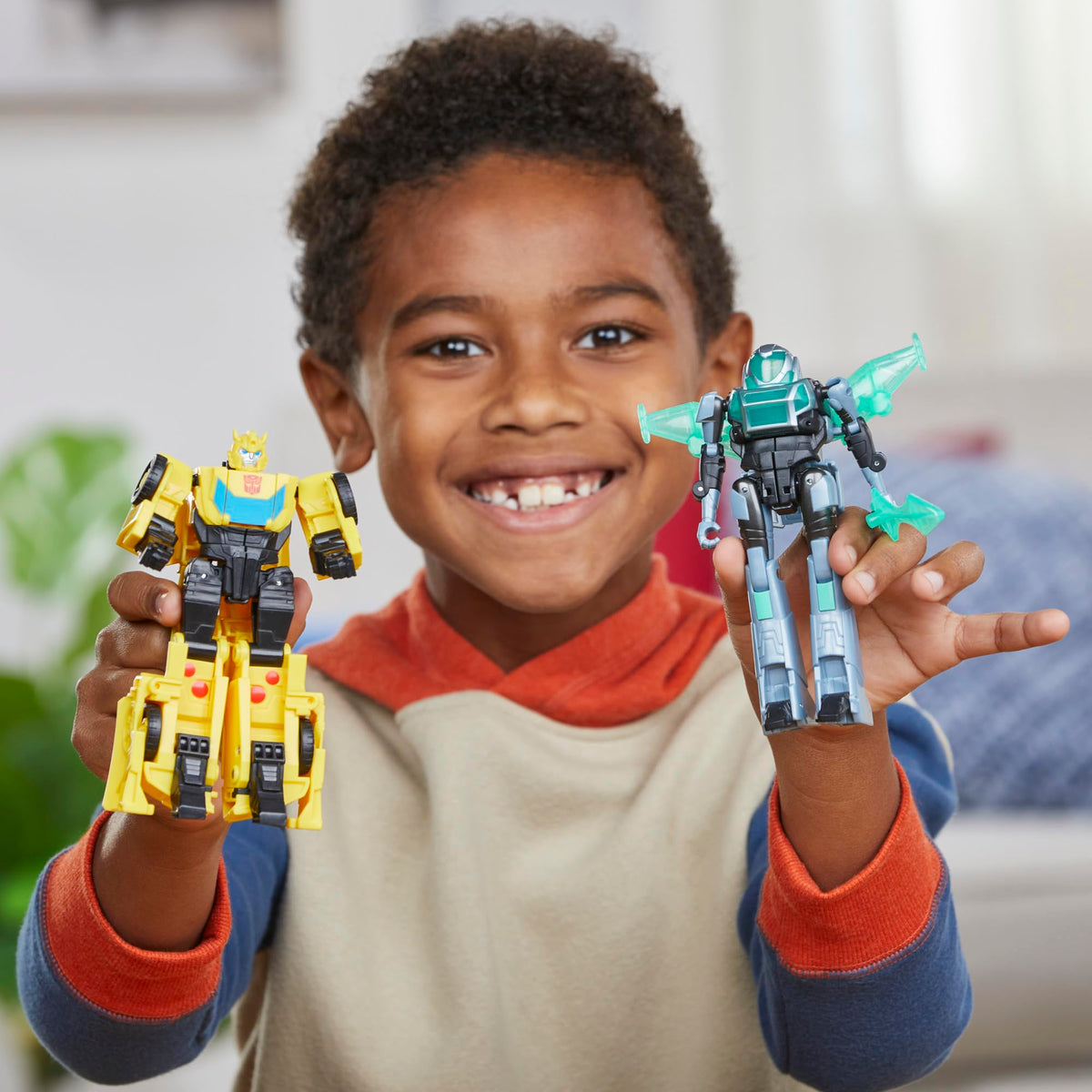 Transformers EarthSpark Cyber-Combiner Bumblebee & Mo Malto Action Figures - 5-inch Scale, Ages 6+ 3