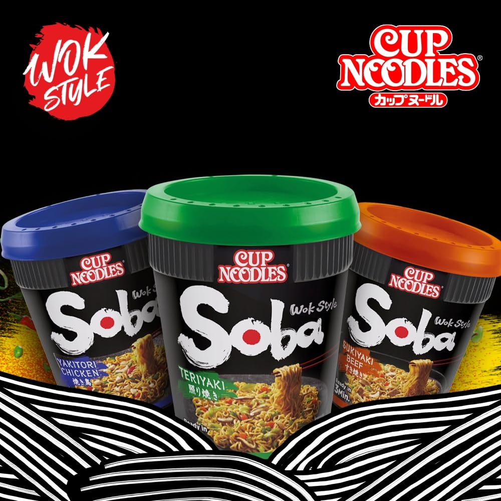 NISSIN Cup Noodles Soba Wok Style Classic Flavour - 8 Pack, 90g Each 7