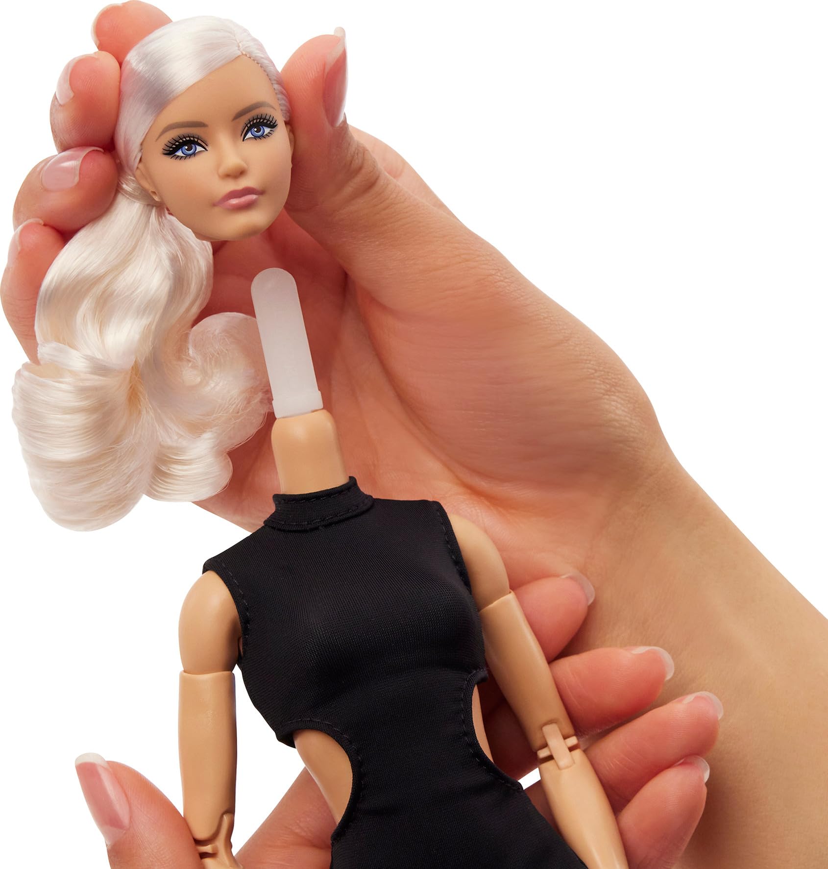 Barbie Basics Model 02 Collector Doll - Blonde Hair, Black Mini Dress, Posable Body 12