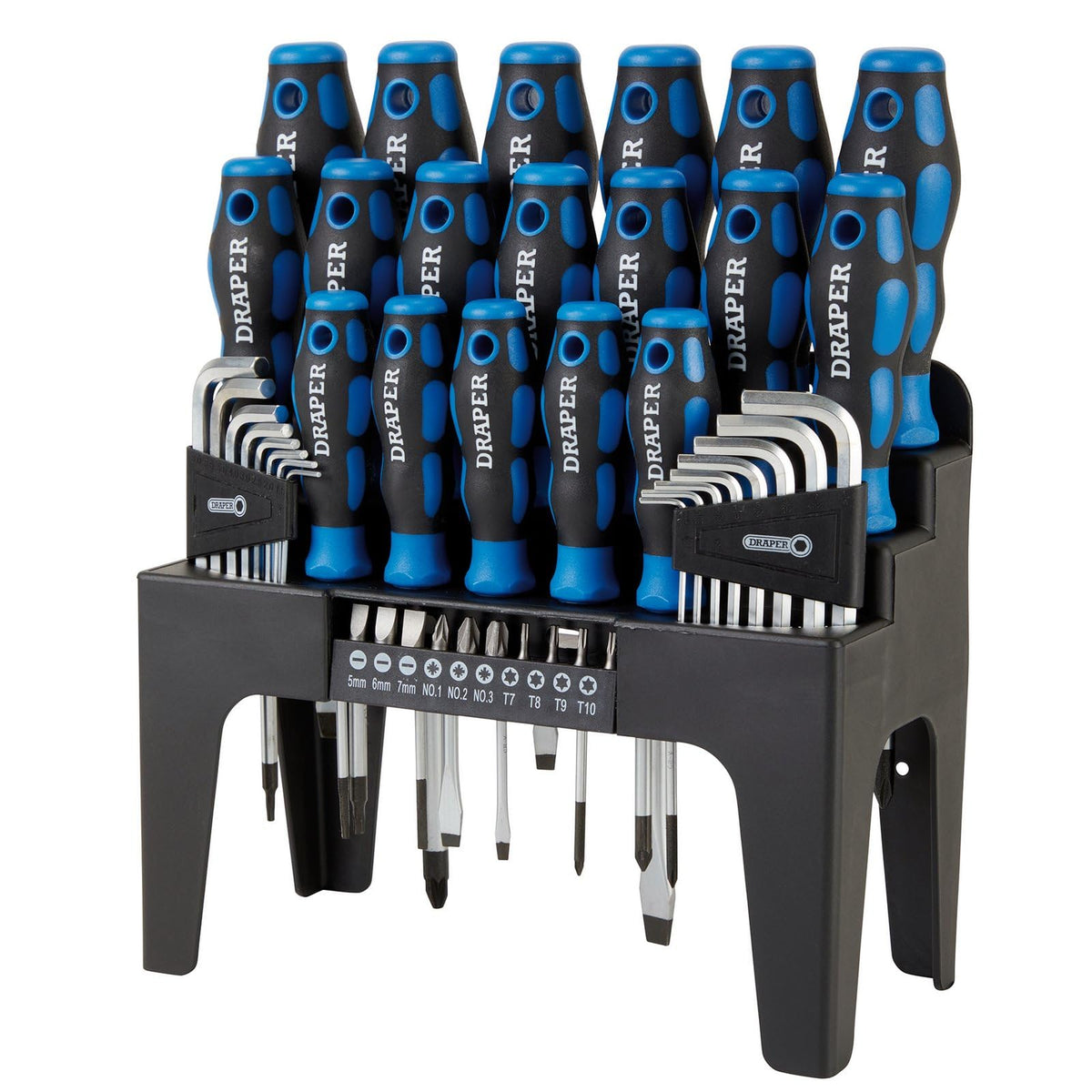 Draper 44-Piece Screwdriver Set with Stand - Bits & Hex Keys