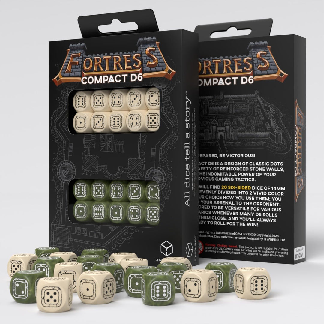 Q-Workshop Fortress Compact D6 Dice Set for RPG Board Games (QWOSTCB1)