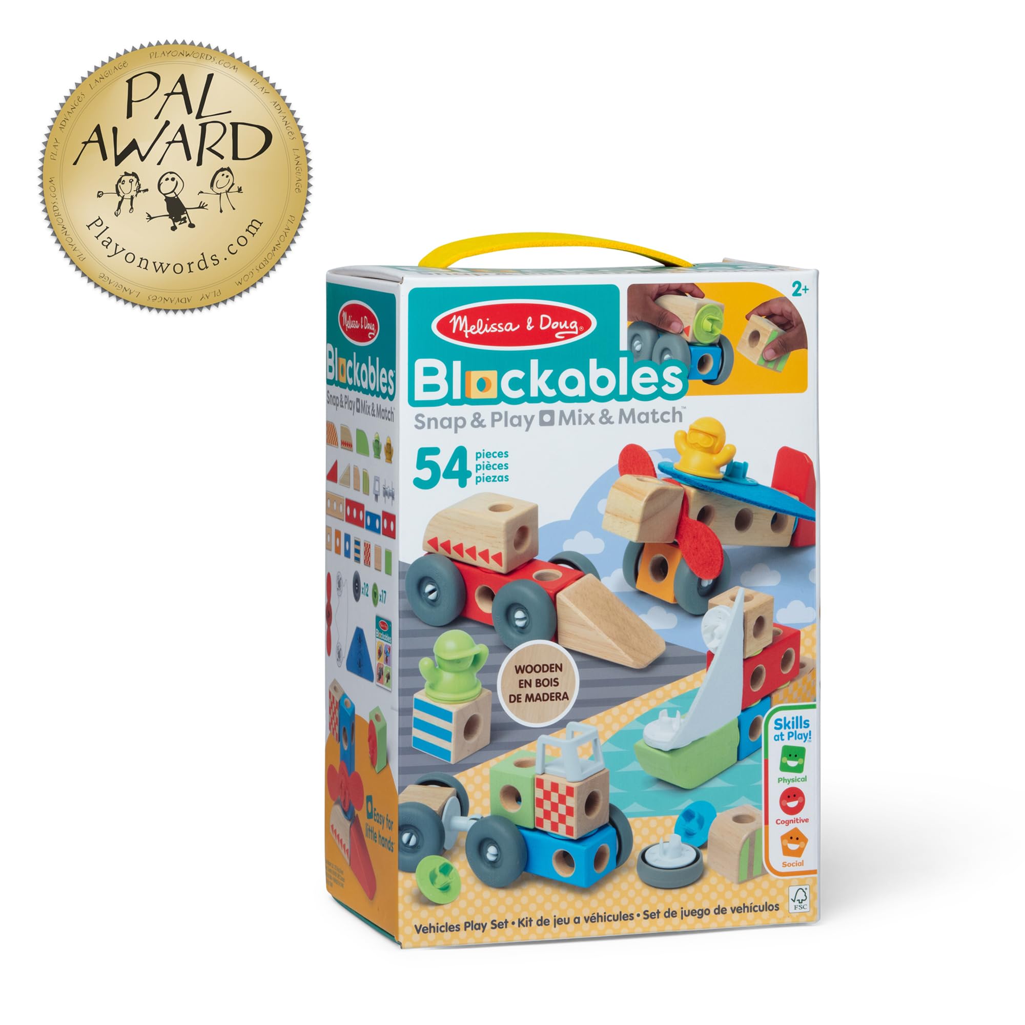 Melissa & Doug Blockables Vehicles Snap And Play Set | 54 Connectable Pieces | Ages 2+ 6