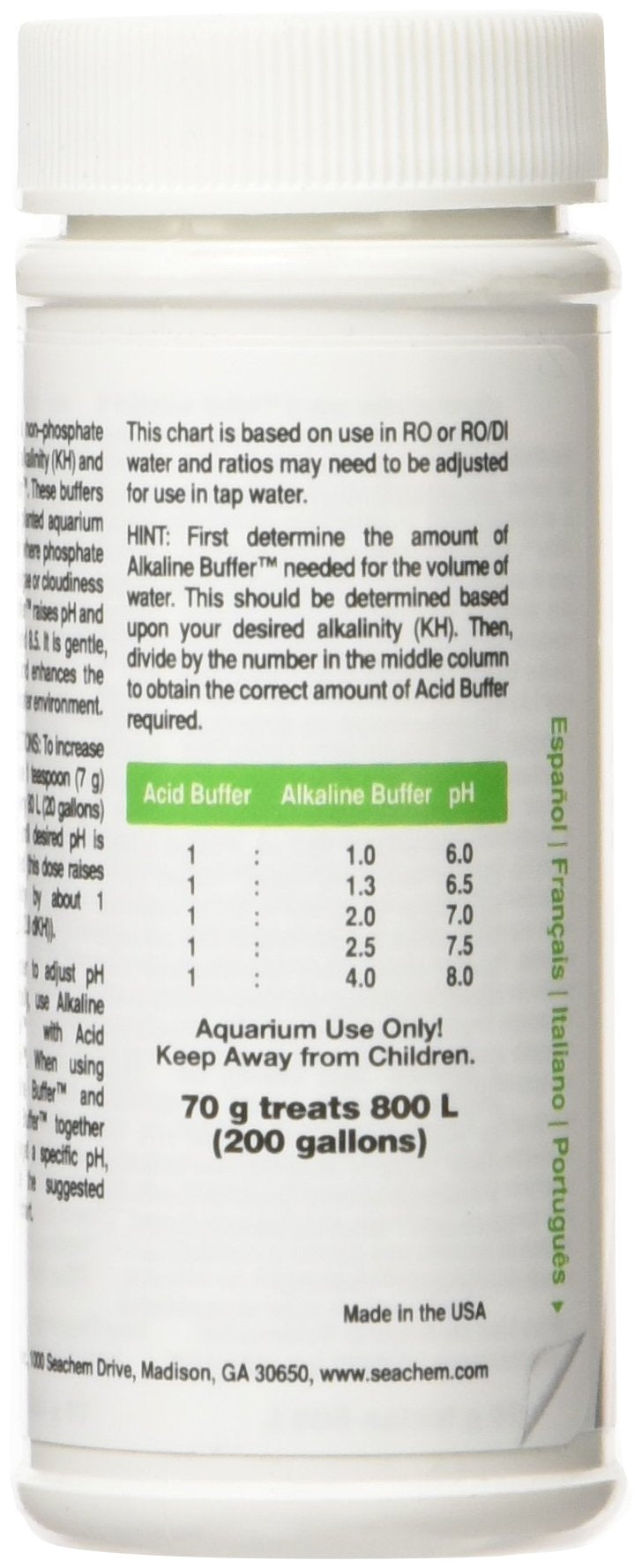 Seachem Alkaline Buffer - Raises pH and Alkalinity (KH) | 70g 3