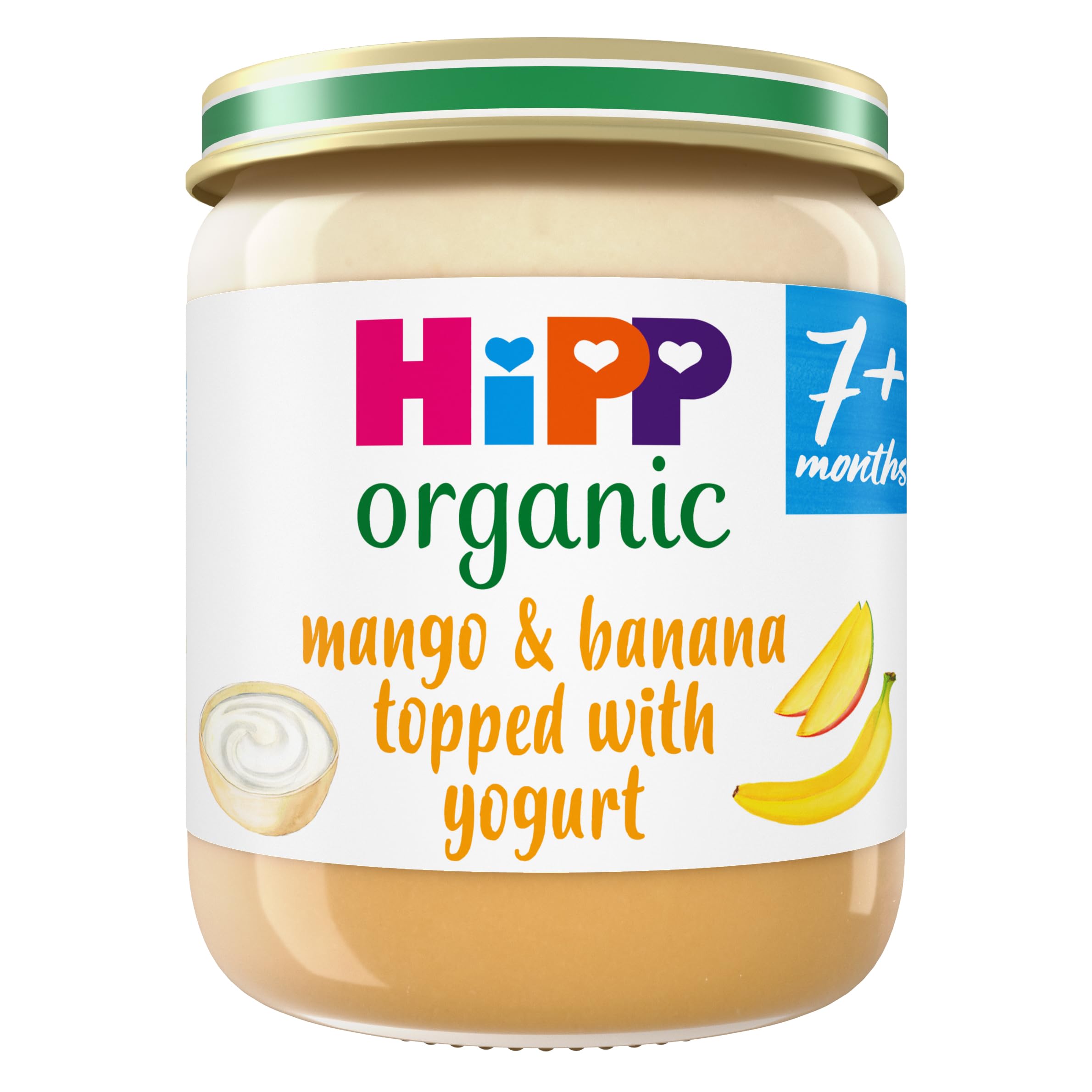 HiPP Organic Mango & Banana with Yogurt Baby Food Jar - 7+ Months, Gluten Free, 160g (Pack of 6) 1