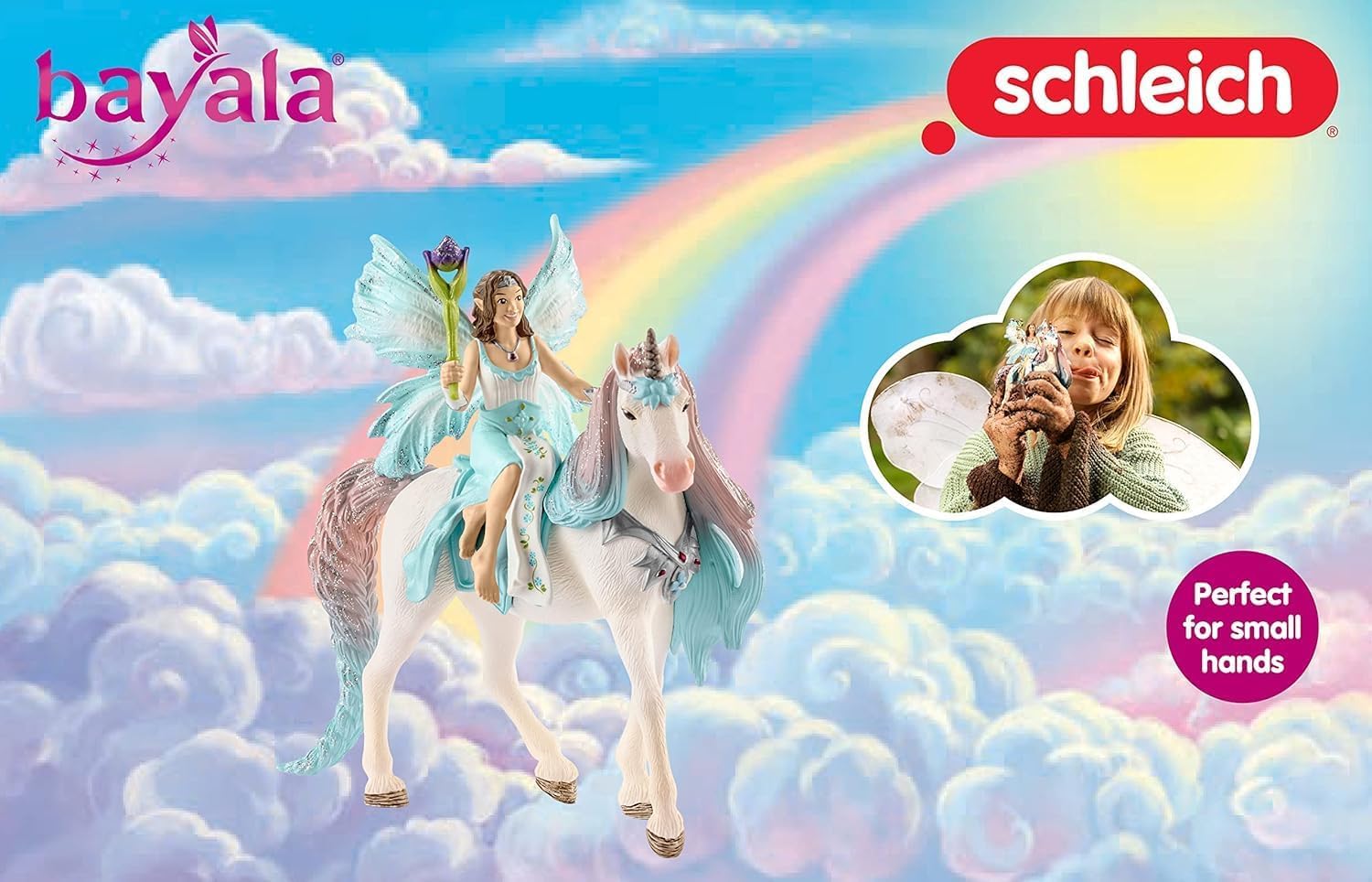SCHLEICH Bayala Fairy Eyela with Princess Unicorn - 3-Piece Fantasy Playset for Kids 14