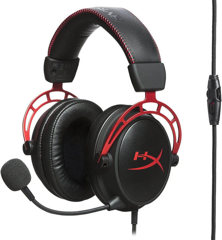 HyperX Cloud Alpha Gaming Headset with Dual Chamber Drivers, Detachable Noise-Cancellation Mic, Compatible with PS5, Xbox Series X|S, PC