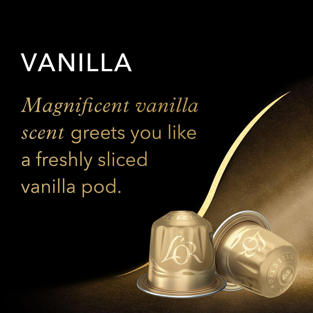 L"OR Espresso Vanilla Flavour - Aluminium Coffee Capsules (Pack of 10, Total 100 Capsules)