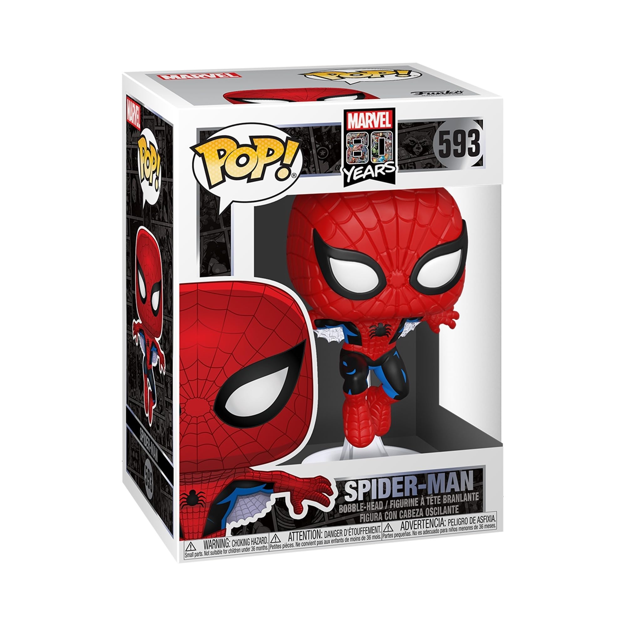 Funko POP Marvel: 80th Anniversary First Appearance Spider-Man Collectible Toy - Vinyl, 3.75 inches