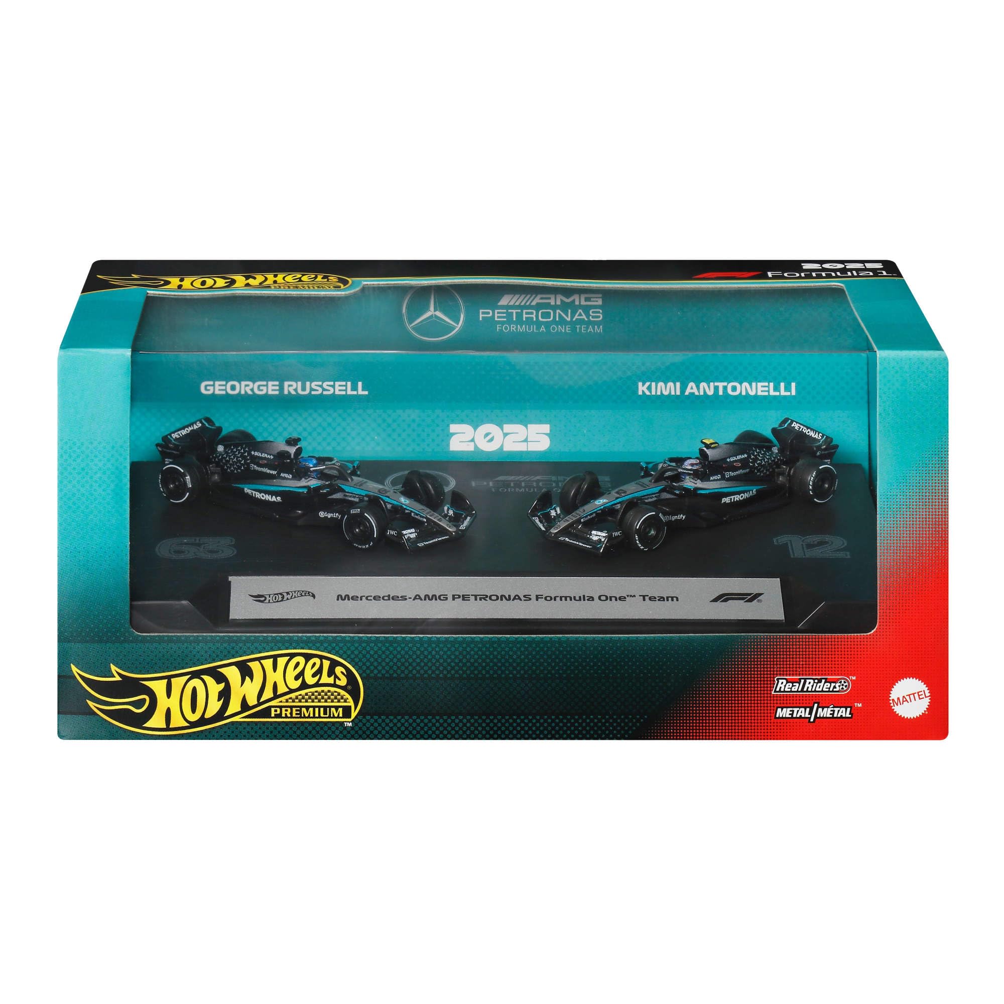 Hot Wheels Premium Formula 1 Mercedes-AMG PETRONAS 2-Pack | 1:64 Scale Die-Cast | JMM93 1