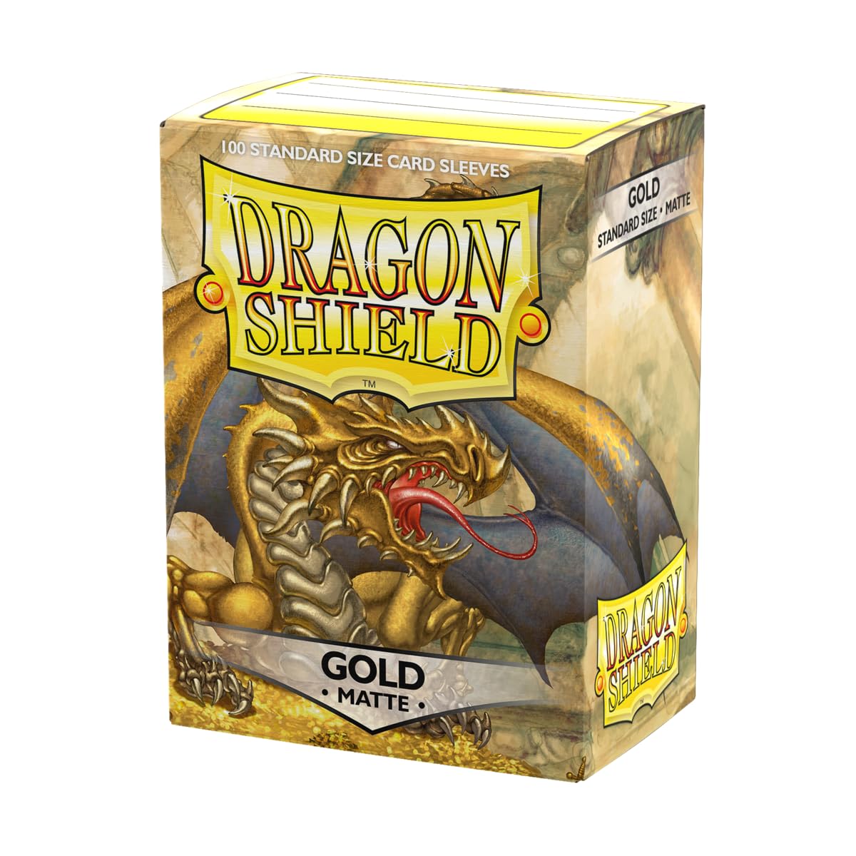 Dragon Shield Matte Gold Standard Sleeves - 100 Pack | Scratch Protection | Smooth Shuffle