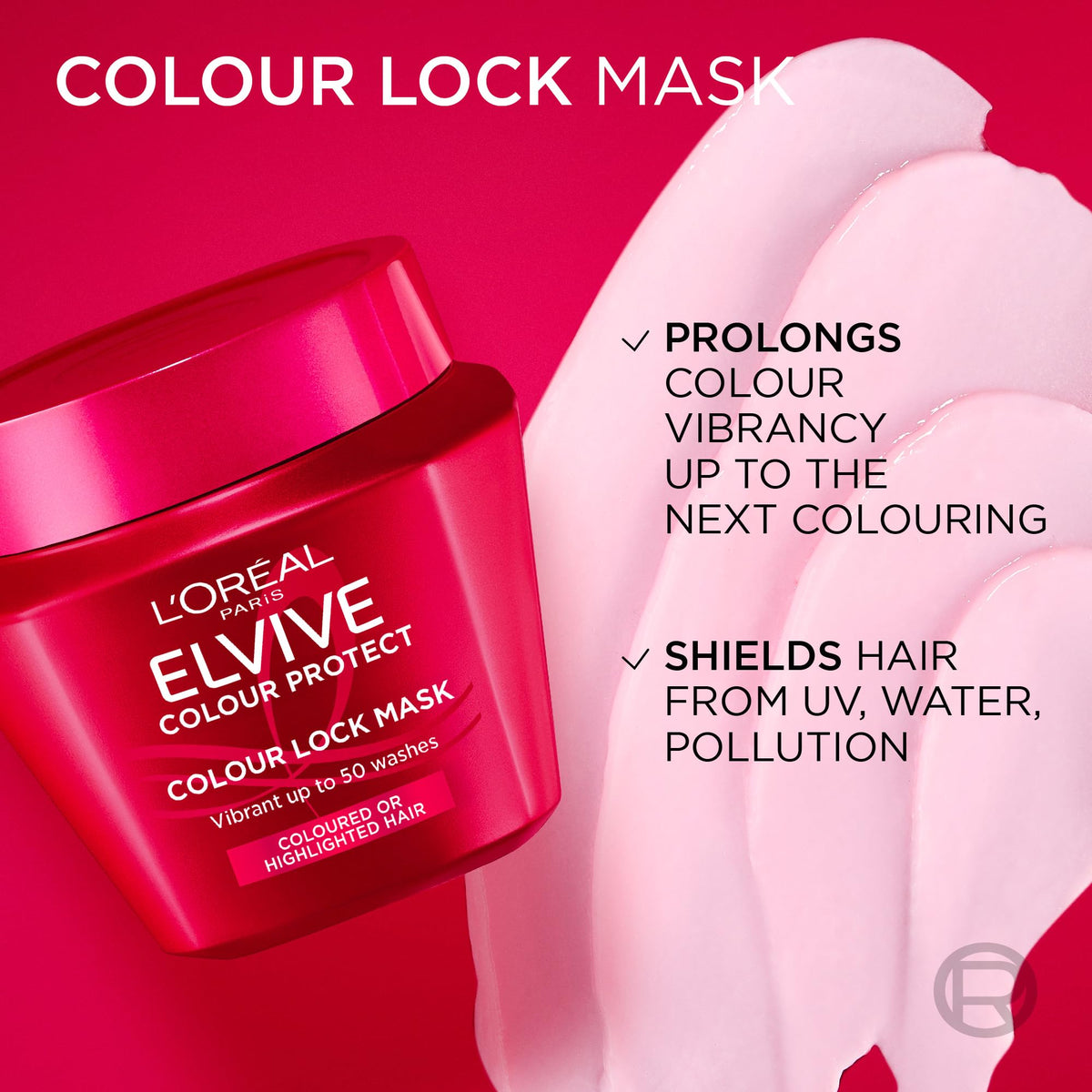 L'Oreal Paris Elvive Colour Protect Hair Mask - 300ml | For Coloured Hair | UVA/UVB Protection