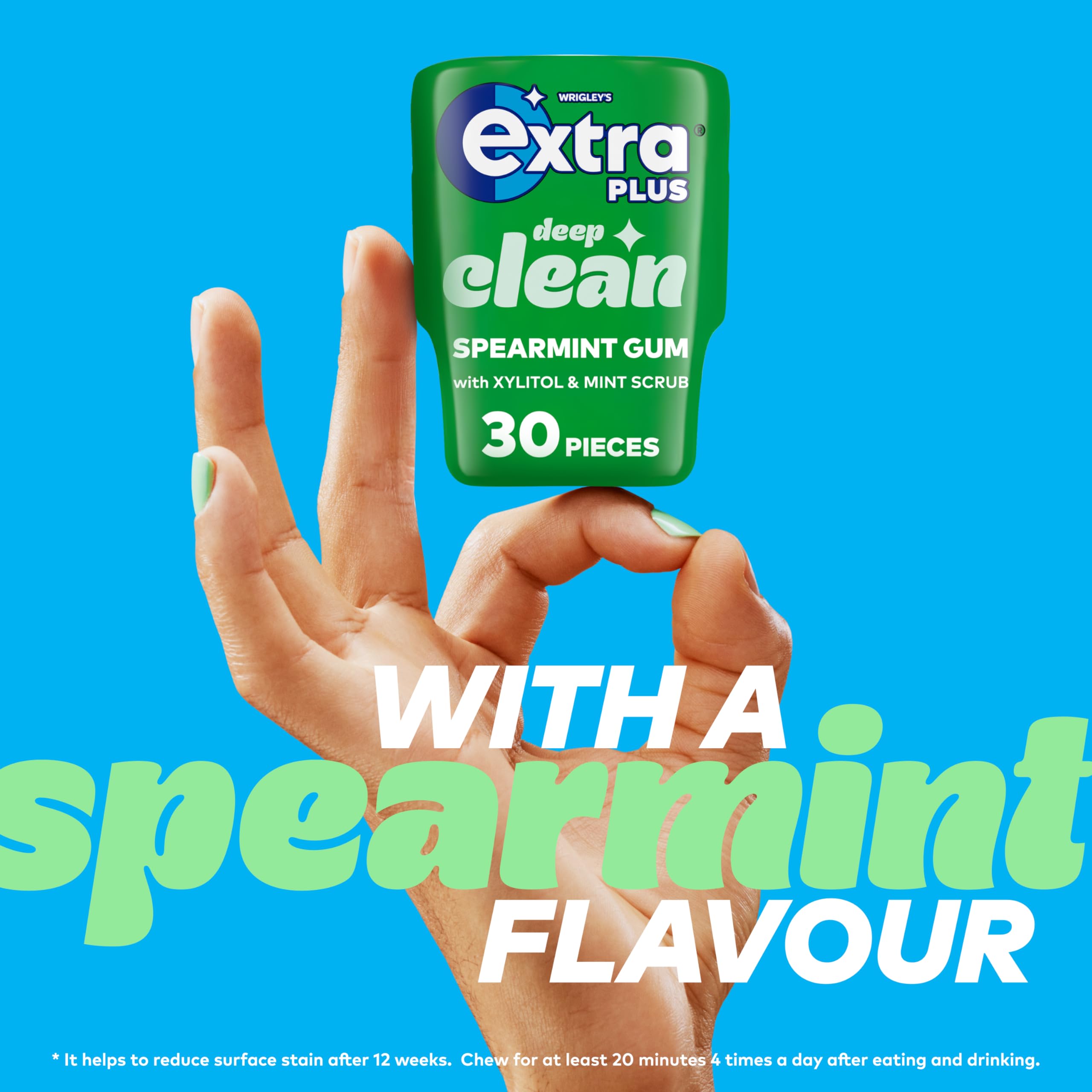 WRIGLEY'S EXTRA Deep Clean Mint Scrub Sugar Free Chewing Gum - 30 Pieces Bottle 5