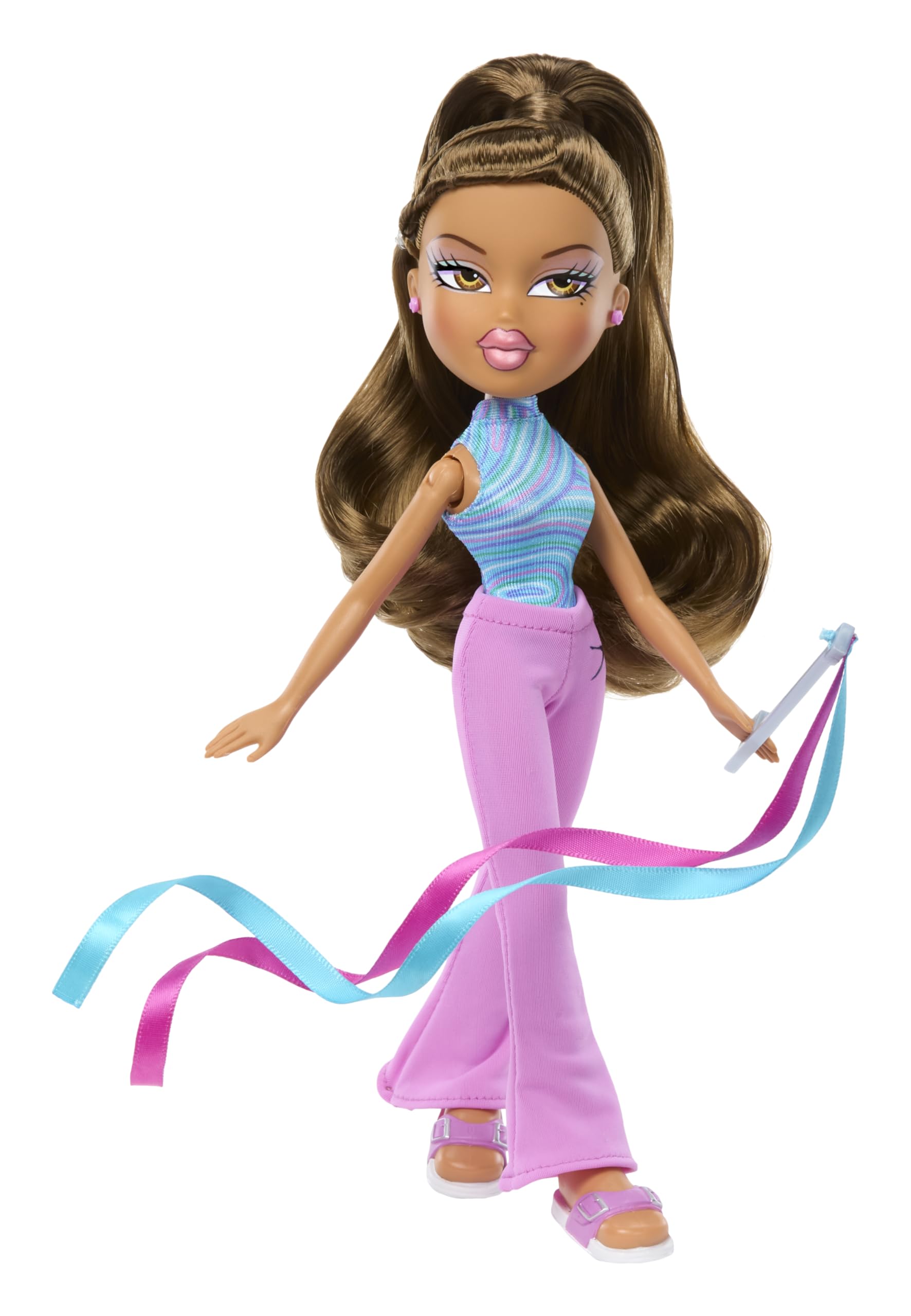 Bratz Play Sportz Yasmin Gymnastics Fashion Doll with Ribbon Accessory - Ages 3-10 12