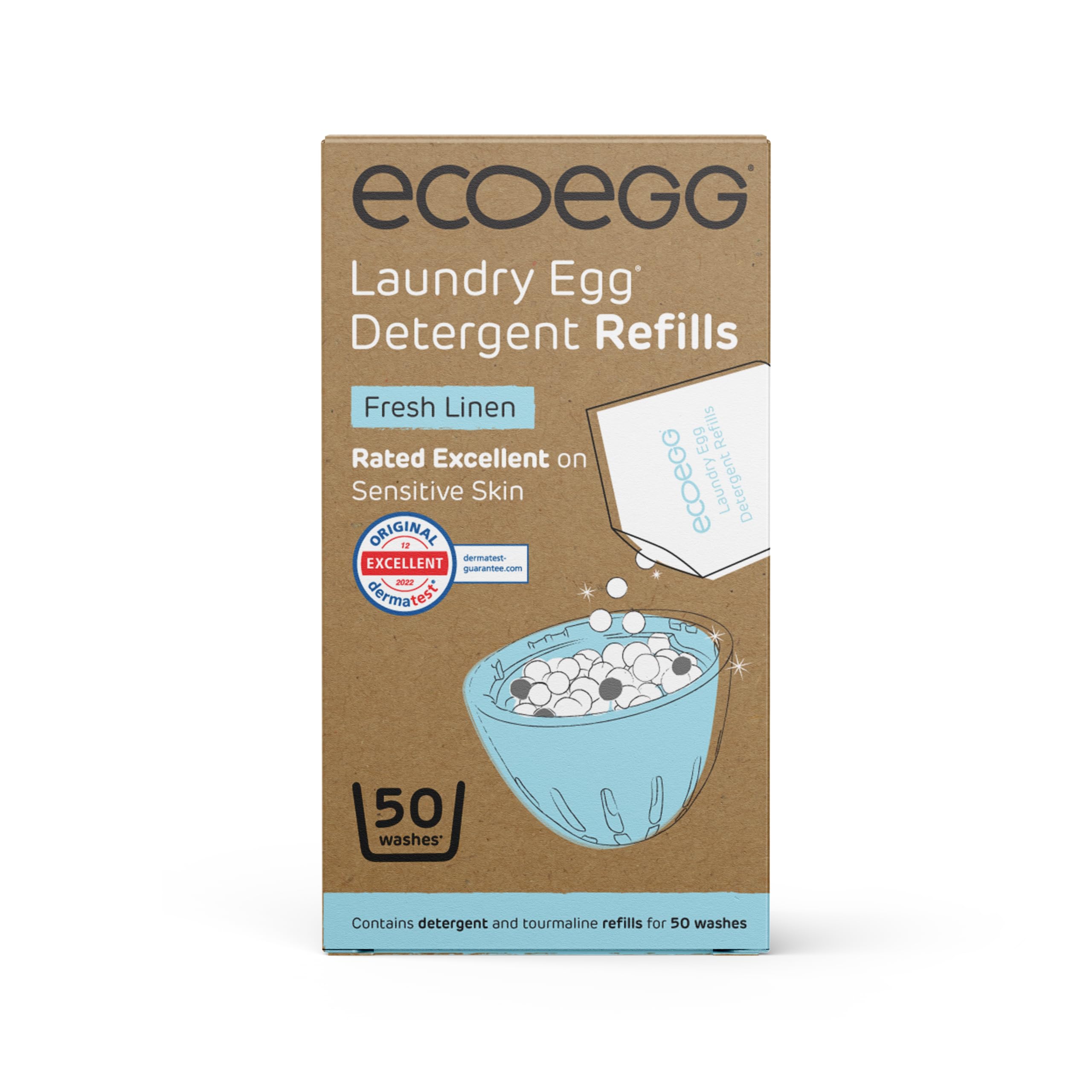 Ecoegg Laundry Egg Refills Detergent and Fabric Softener Replacement Mineral Pellets Fresh Linen