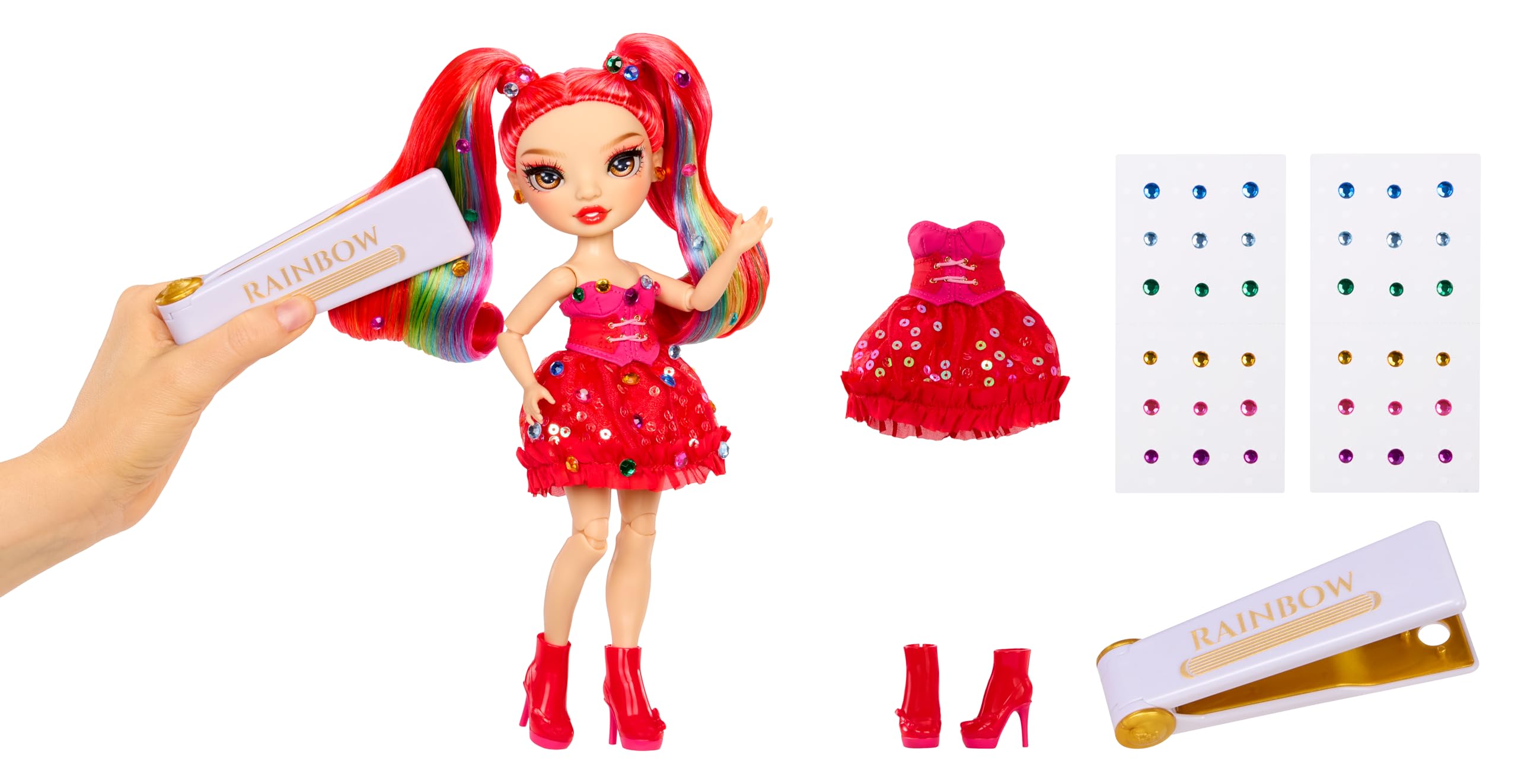 Rainbow High Be Dazzling - Vivienne Rouge 28cm Fashion Doll | Fully Articulated | Customizable with Gems