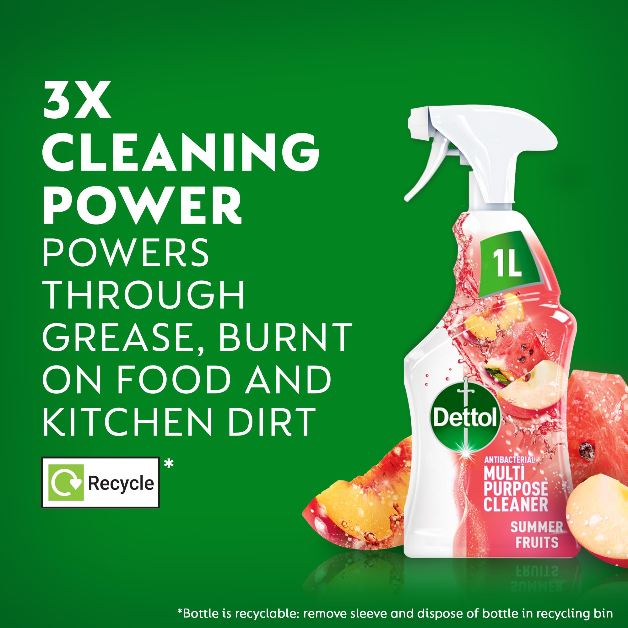 Dettol Antibacterial Cleaning Spray Summer Fruits - Kills 99.9% Bacteria | 1L Liquid