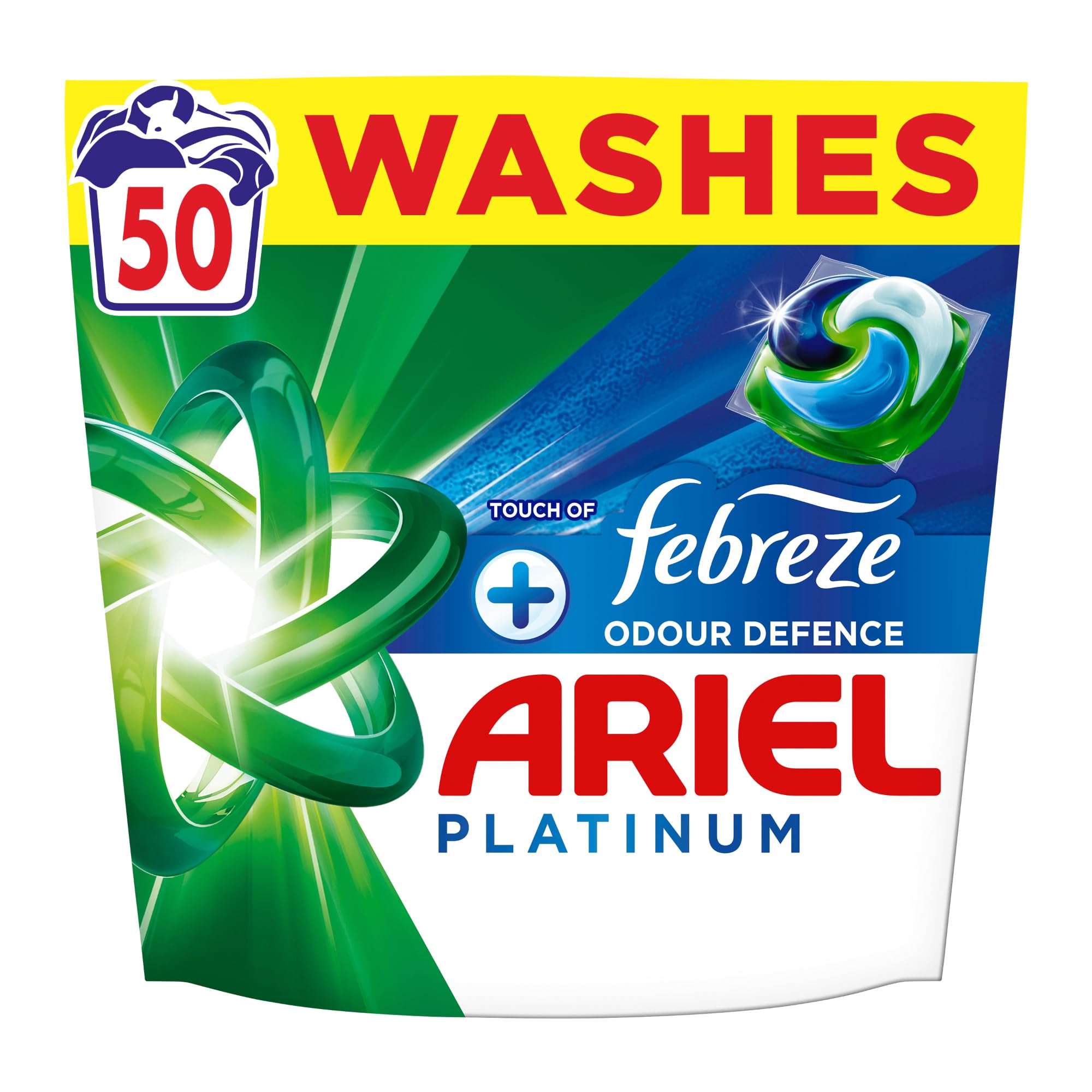 Ariel Platinum PODS Washing Liquid Laundry Detergent Capsules - 50 Washes, Floral Scent 1