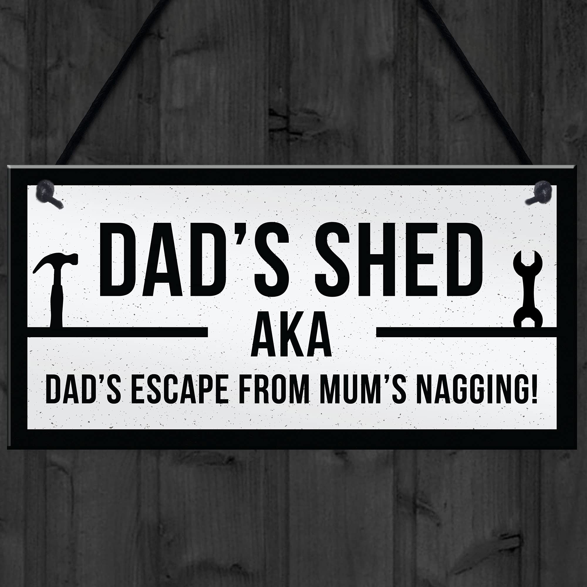 RED OCEAN Funny Dads Shed Sign - Man Cave/Garden Plaque | 200x100mm PVC | Gift for Men 7
