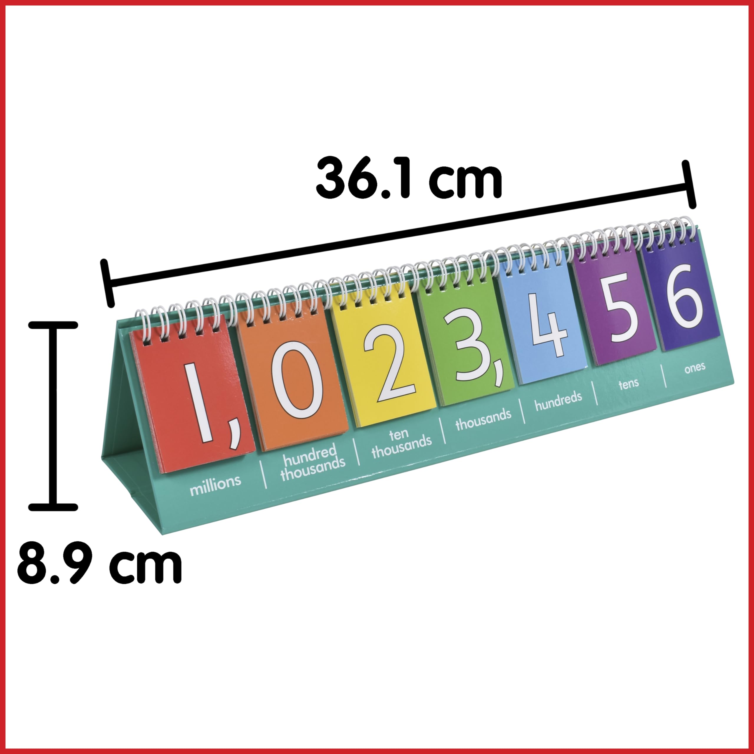 edxeducation Student Place Value Flip Chart - Millions to Ones | Double-Sided Decimals | Color-Coded 4