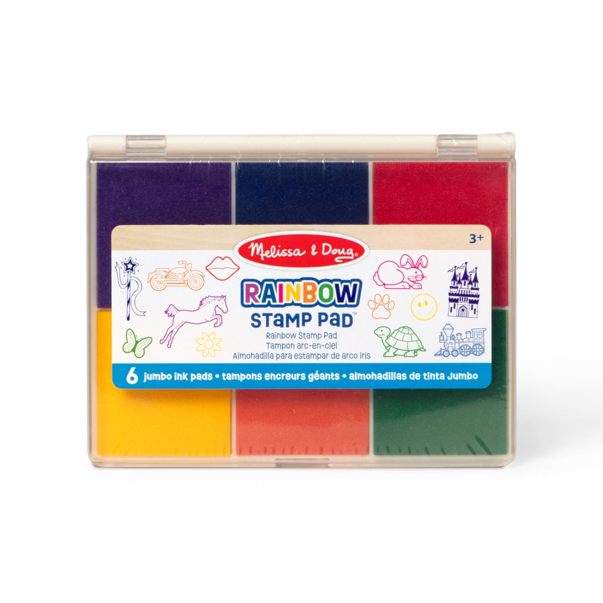 Melissa & Doug Rainbow Stamp Pad - 6 Washable Ink Colors for Kids Ages 3+ | Model 11637 1