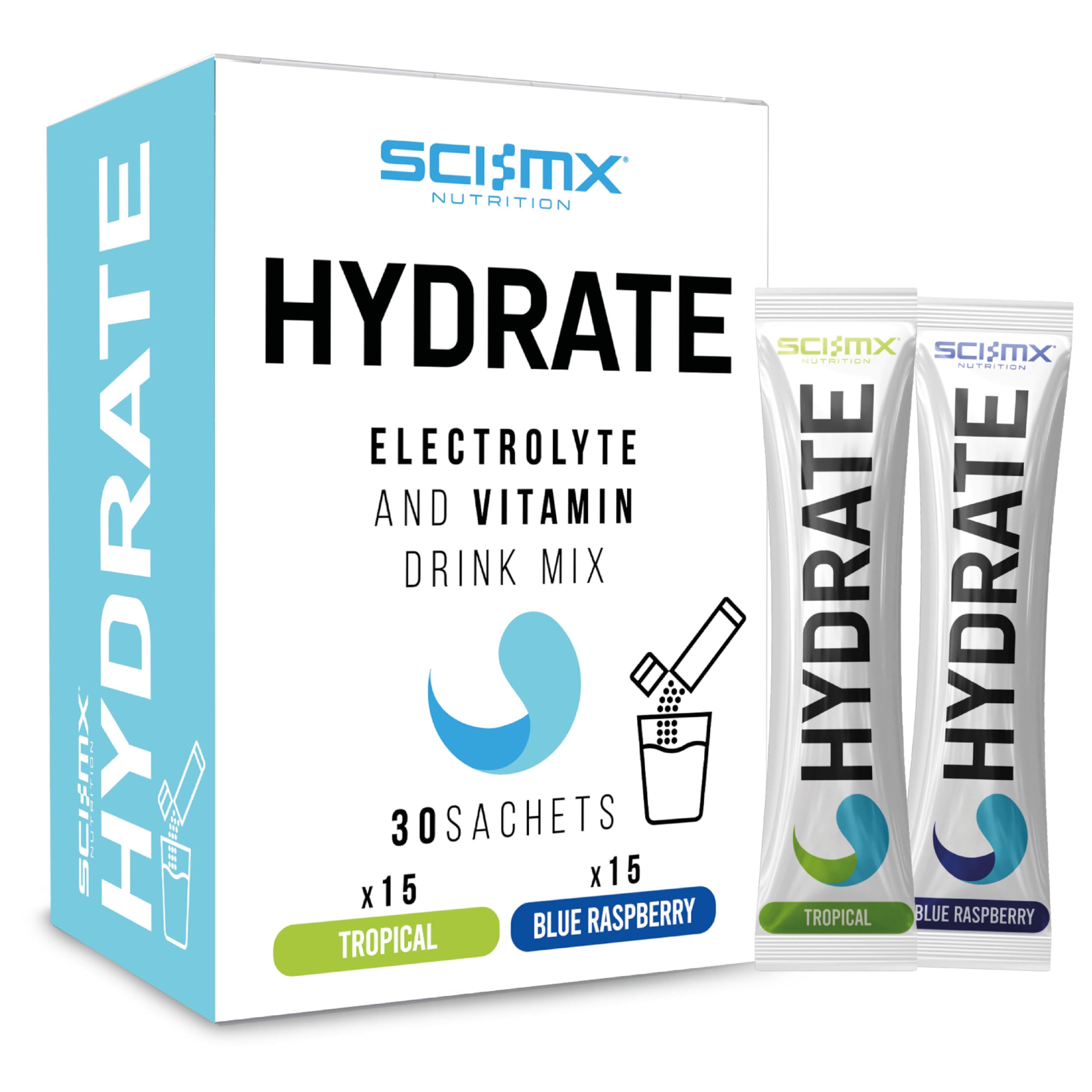 SCI-MX Electrolyte & Vitamin Hydration Powder Sticks - 30 Sachets Mixed Flavours 1