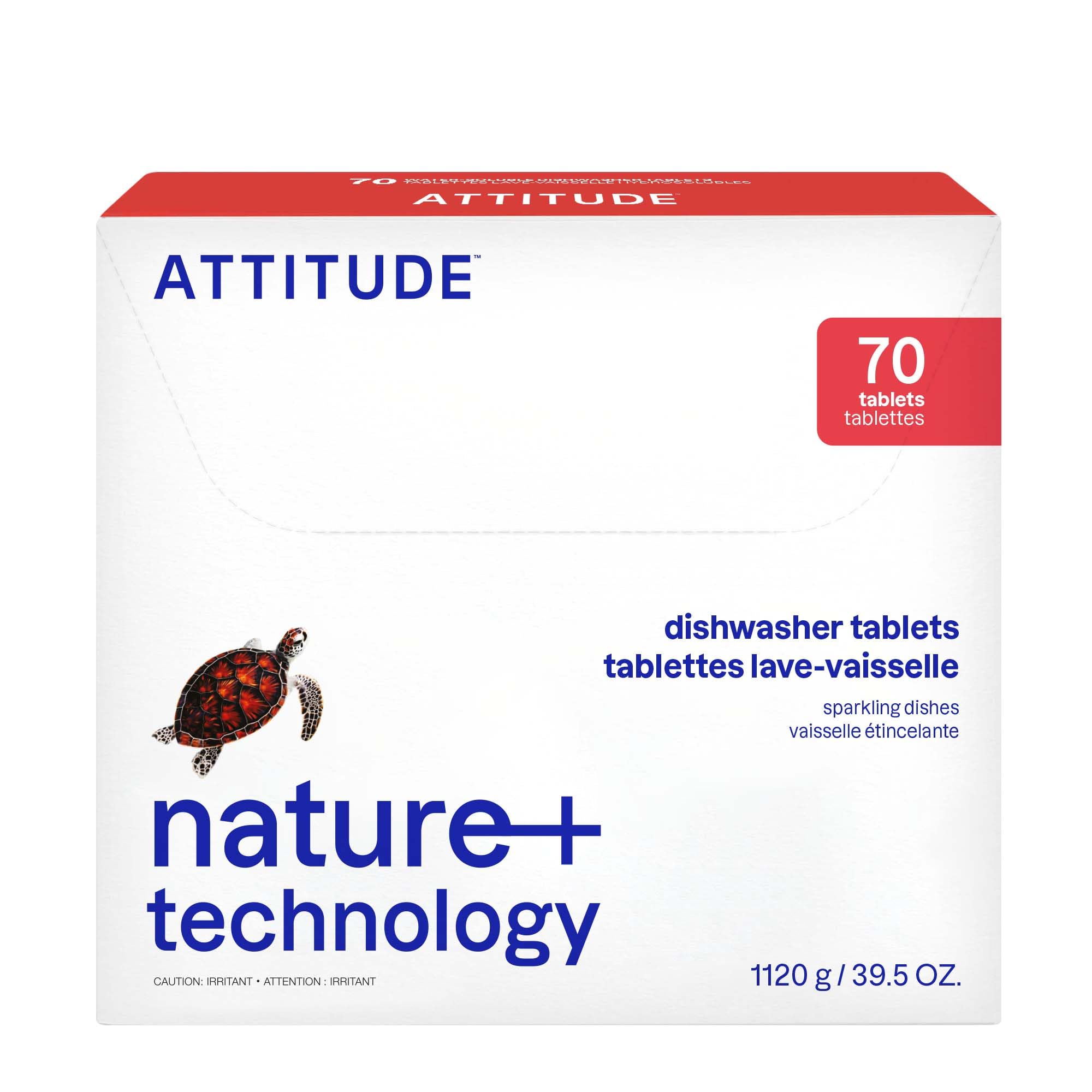 ATTITUDE Plant-Based Dishwasher Pods - Phosphate-Free, Unscented, 70 Count
