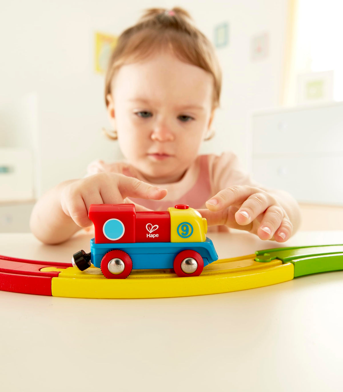 Hape Brave Little Engine Battery-Powered Train - Magnetic Coupling, 18 Months+