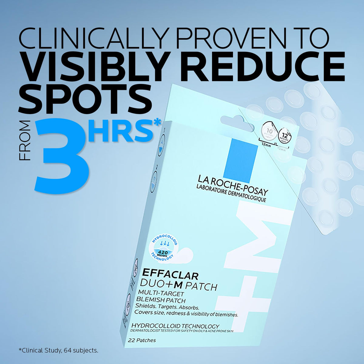 La Roche-Posay Effaclar Duo+M Spot Patches - 22 Hydrocolloid Patches, Two Sizes