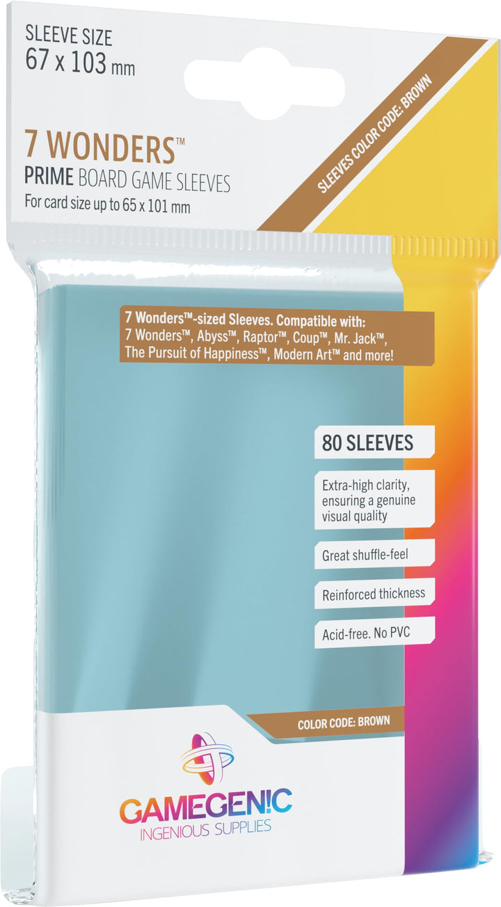Gamegenic Prime 7 Wonders Sleeves 67x103mm (80), Clear