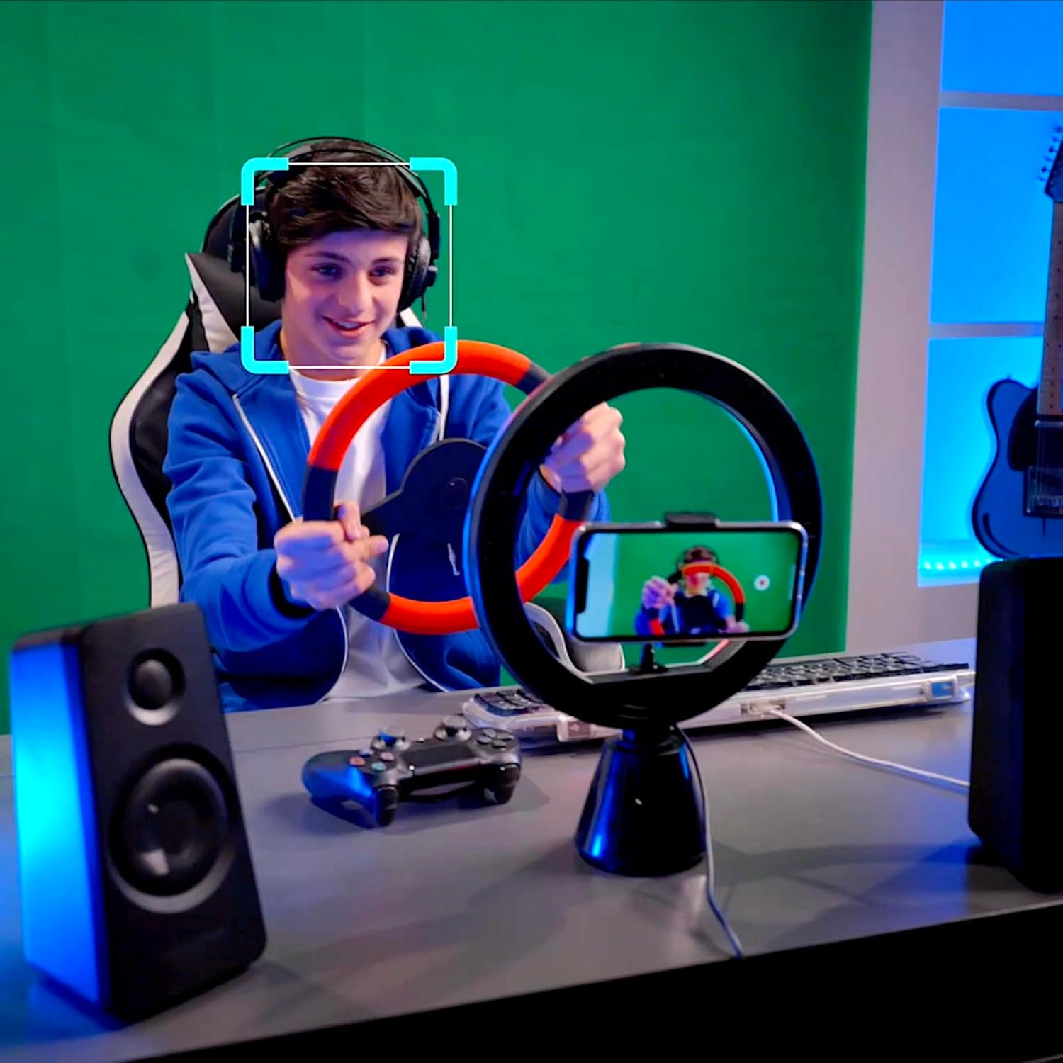 Studio Creator 360 Video Maker Kit - Motion Tracking LED Ring Light with Green Screen 8