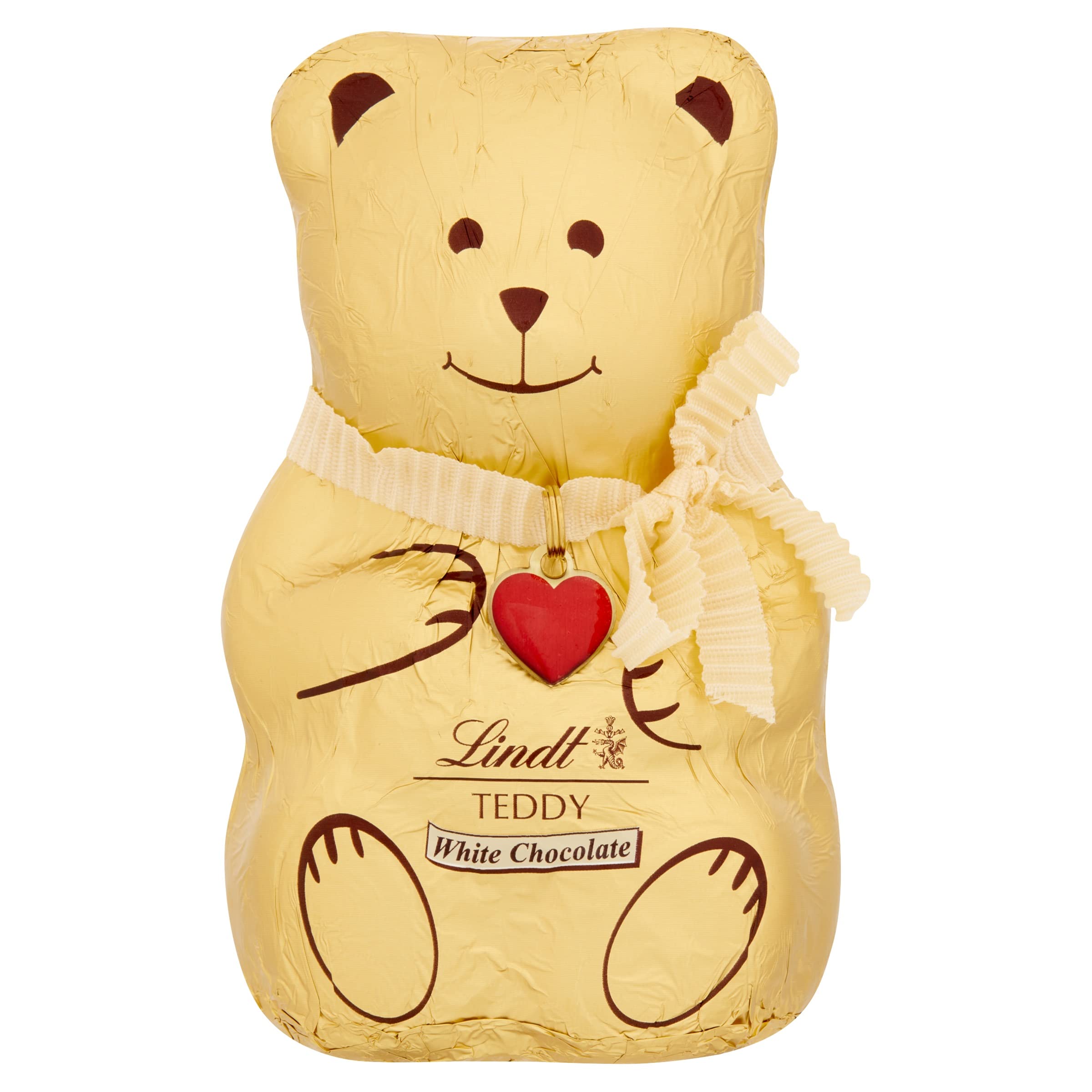 Lindt Teddy Christmas White Chocolate – 100g – Festive Gold Foil Gift 1