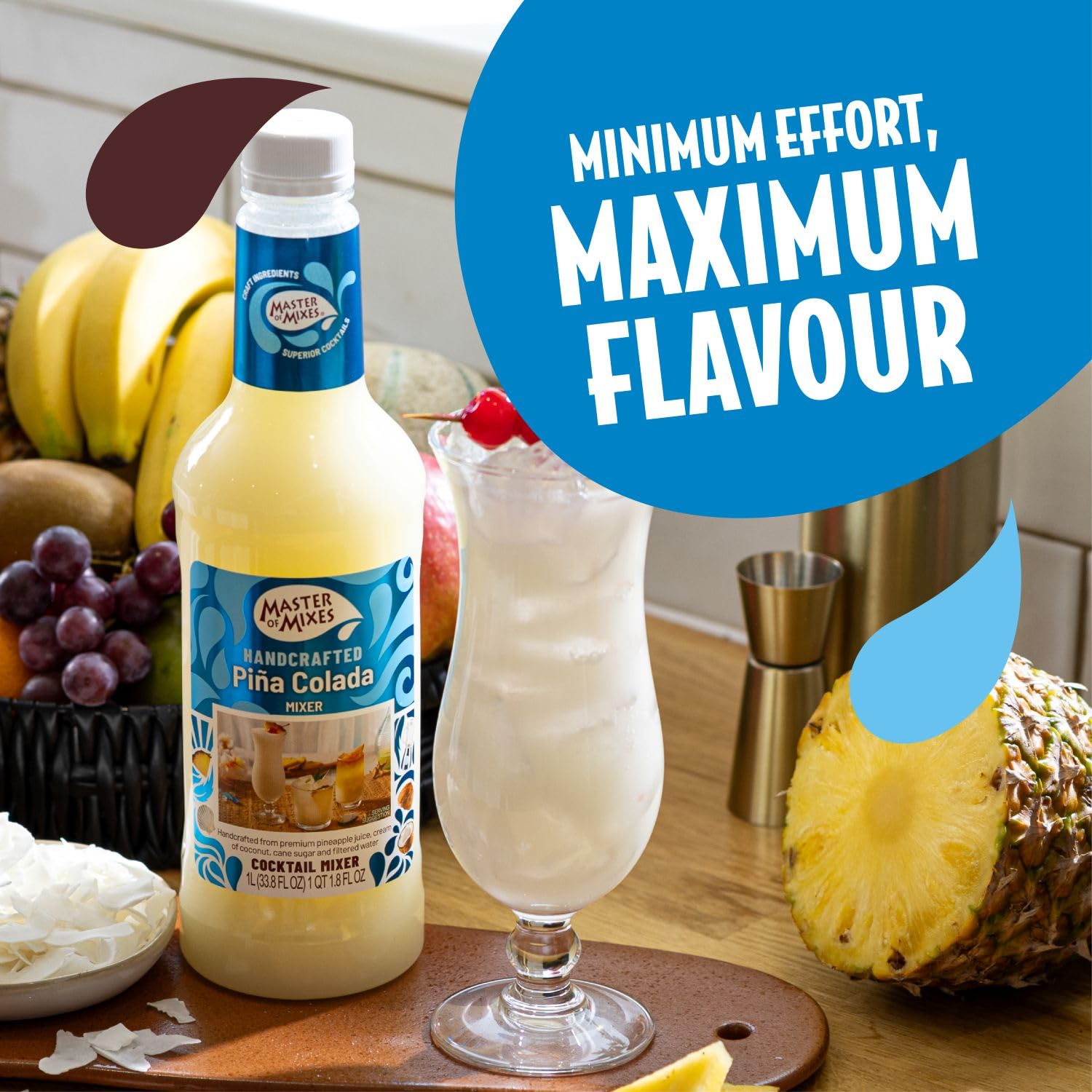 Master of Mixes Pina Colada Cocktail Mixer - 1 Litre | Serves 10 Drinks | Vegan, Gluten-Free 4
