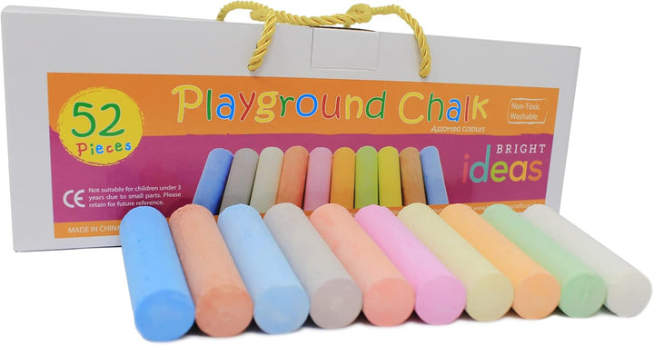 Bright Ideas PK52 Giant Playground Chalk - Assorted Colours for Outdoor Fun