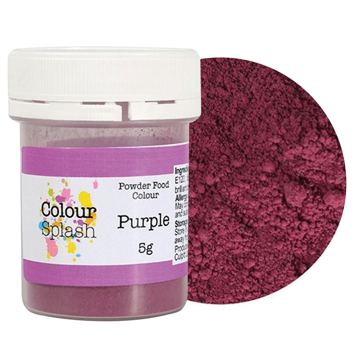 Colour Splash Edible Food Colouring Dust Powder - Matt Purple, 5g