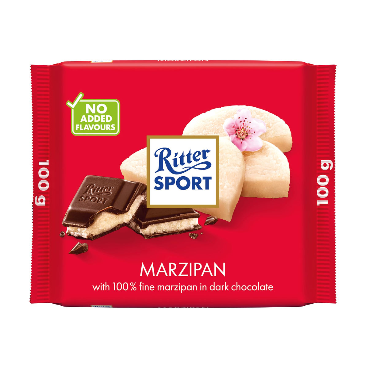Ritter Sport Marzipan Dark Chocolate Bar - 100g