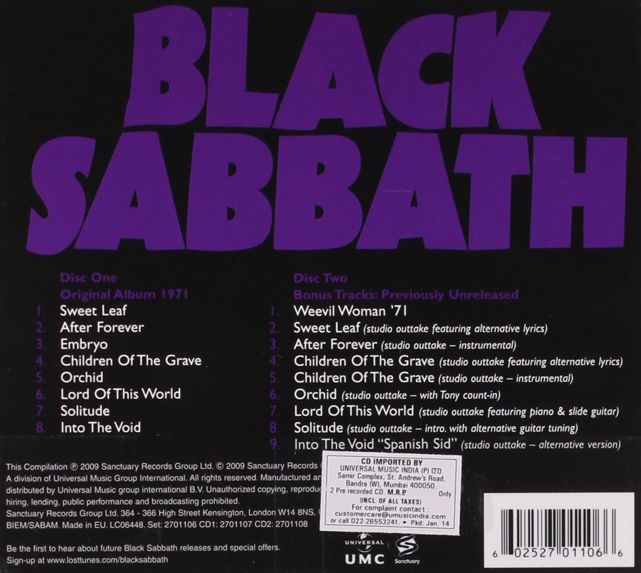 Black Sabbath - Master of Reality [Audio CD] 2