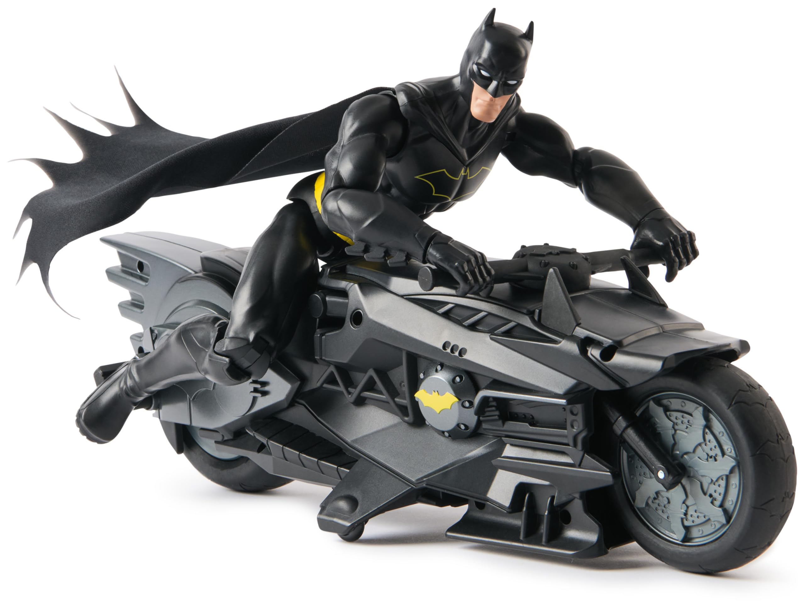 Batman Stealth Remote Control Batcycle with 30cm Batman Action Figure - Remote-Controlled Vehicle for Kids 2