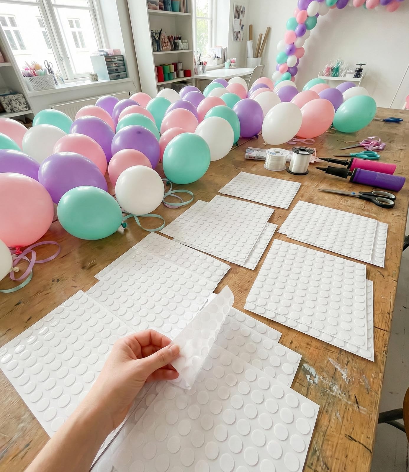 Lafefe 600pcs Circular Adhesive Dots - Extra Strong Double-Sided Glue for Balloons & Crafts | 10mm Transparent 7