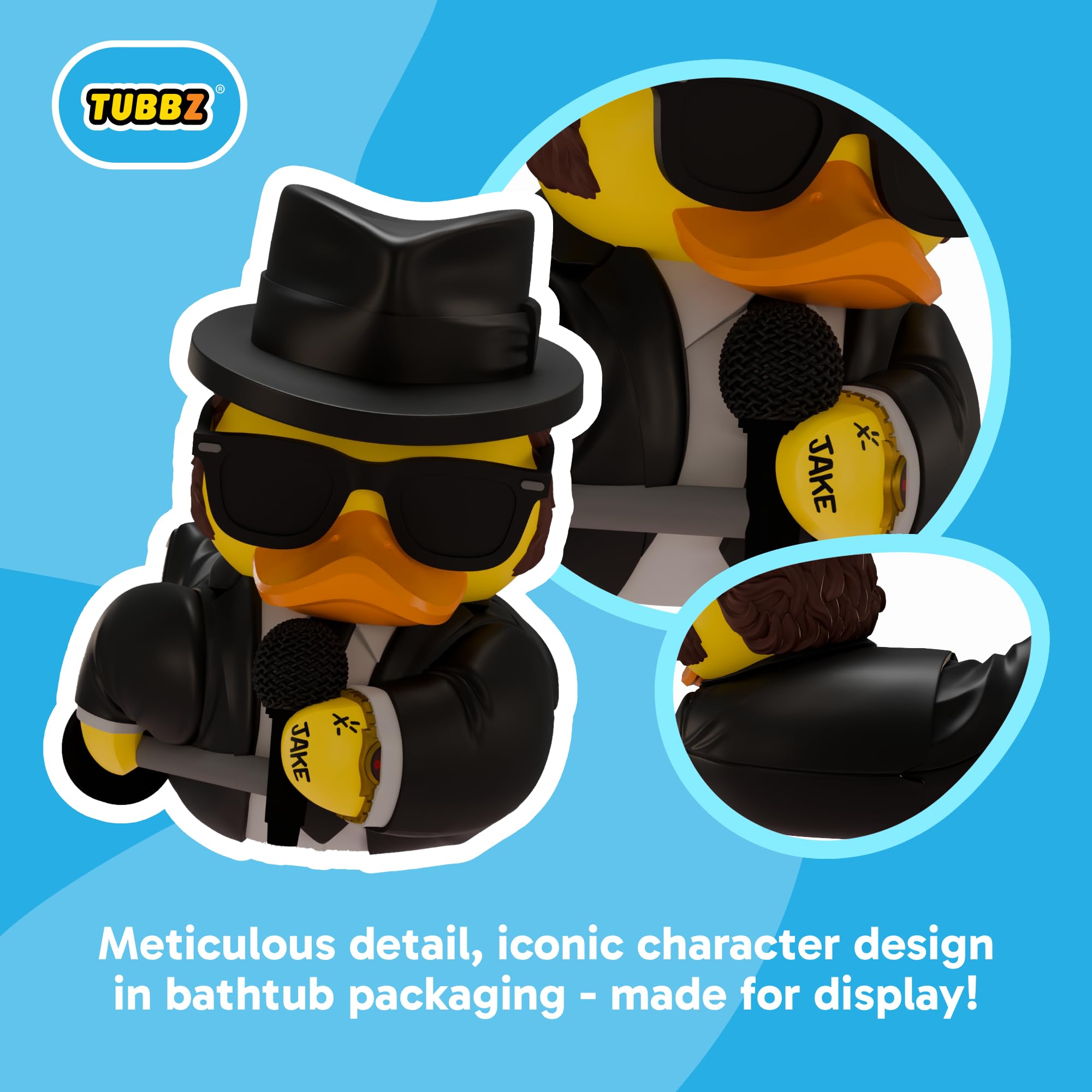 TUBBZ Collectible Figure - Blues Brothers Jake Cosplaying Rubber Duck | 9cm Tall 2