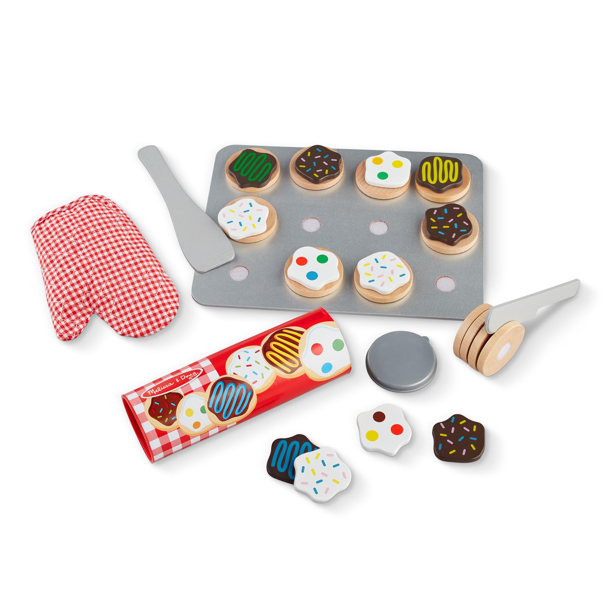 Melissa & Doug Slice and Bake Wooden Cookie Play Food Set | Ages 3-5 | Includes 12 Cookies