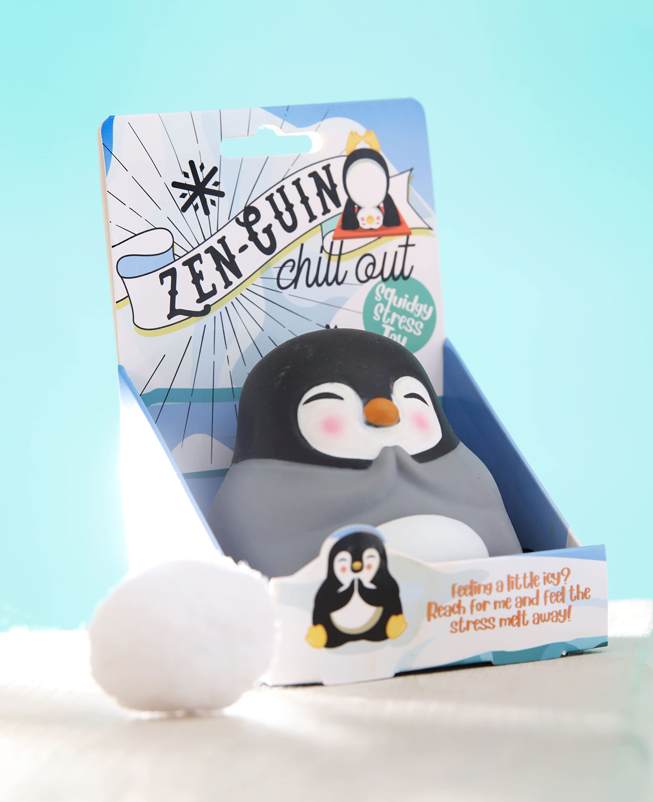 Boxer Gifts Zen-guin Stress Toy - Rubber Fidget Toy for Anxiety Relief | Small Blue Penguin Gift 3