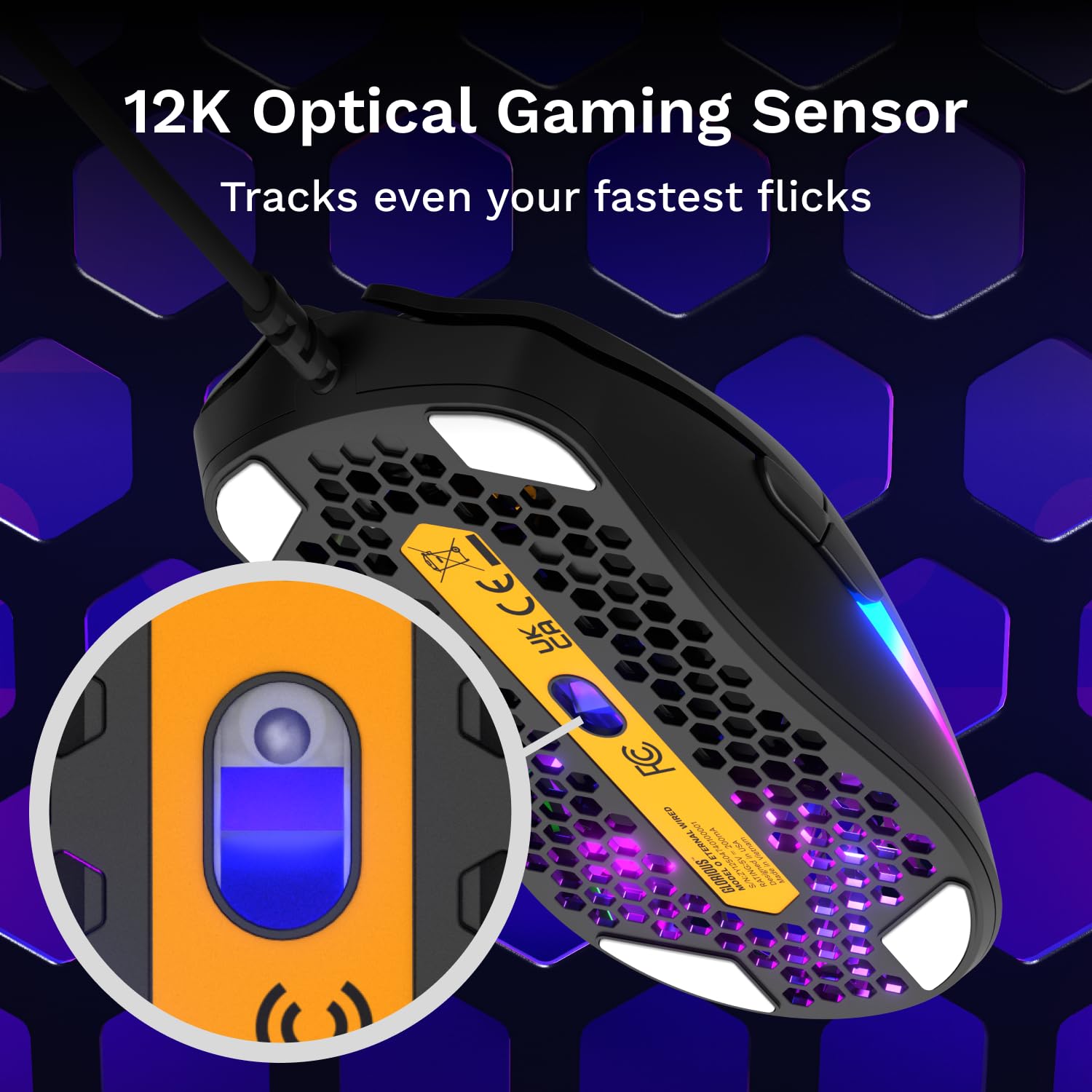 GLORIOUS Model O Eternal Ultralight RGB Gaming Mouse - 55g Lightweight | 6 Programmable Buttons | 12K DPI Optical Sensor 6