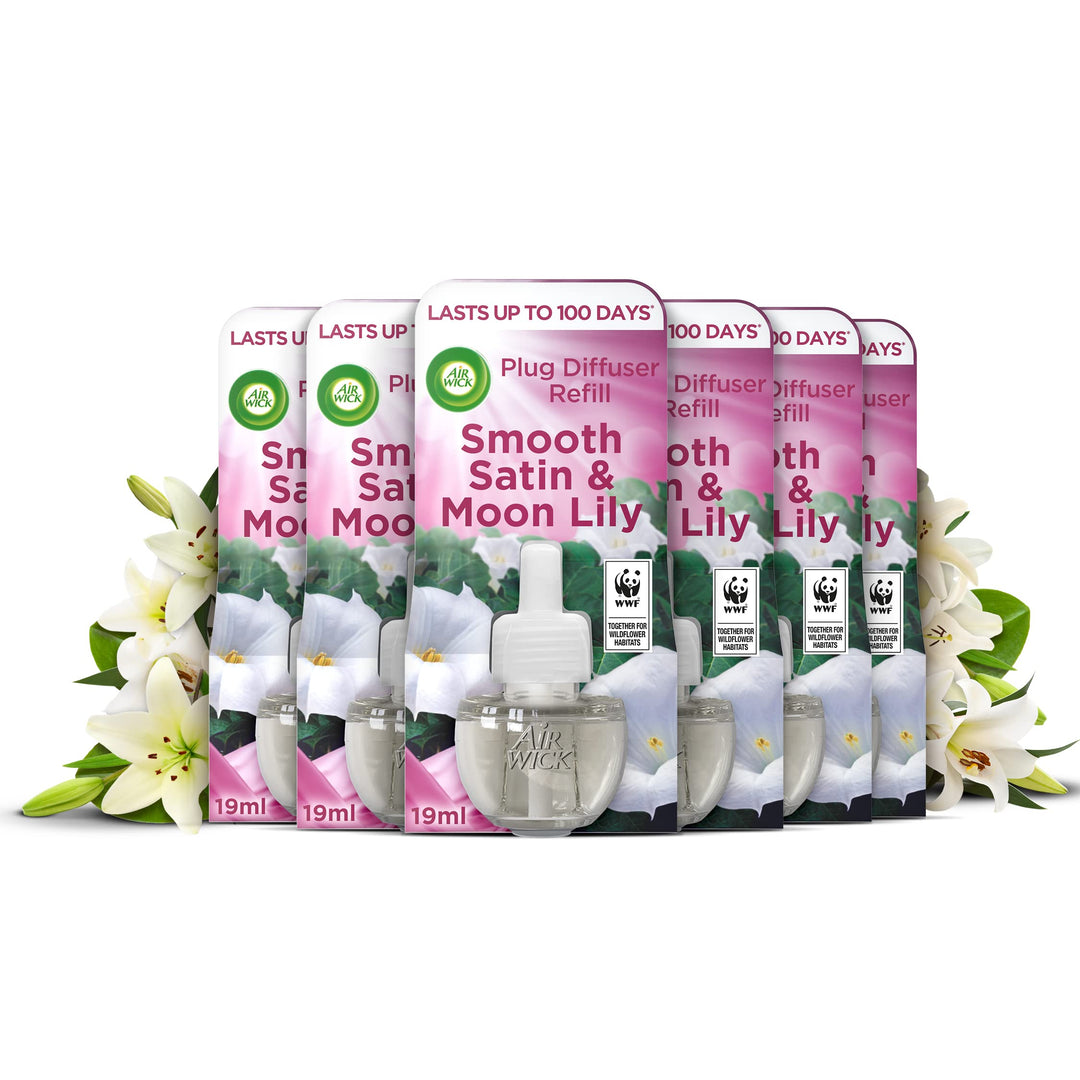 Air Wick - Smooth Satin & Lily Electrical Plug-in Refills (6 x 19ml)