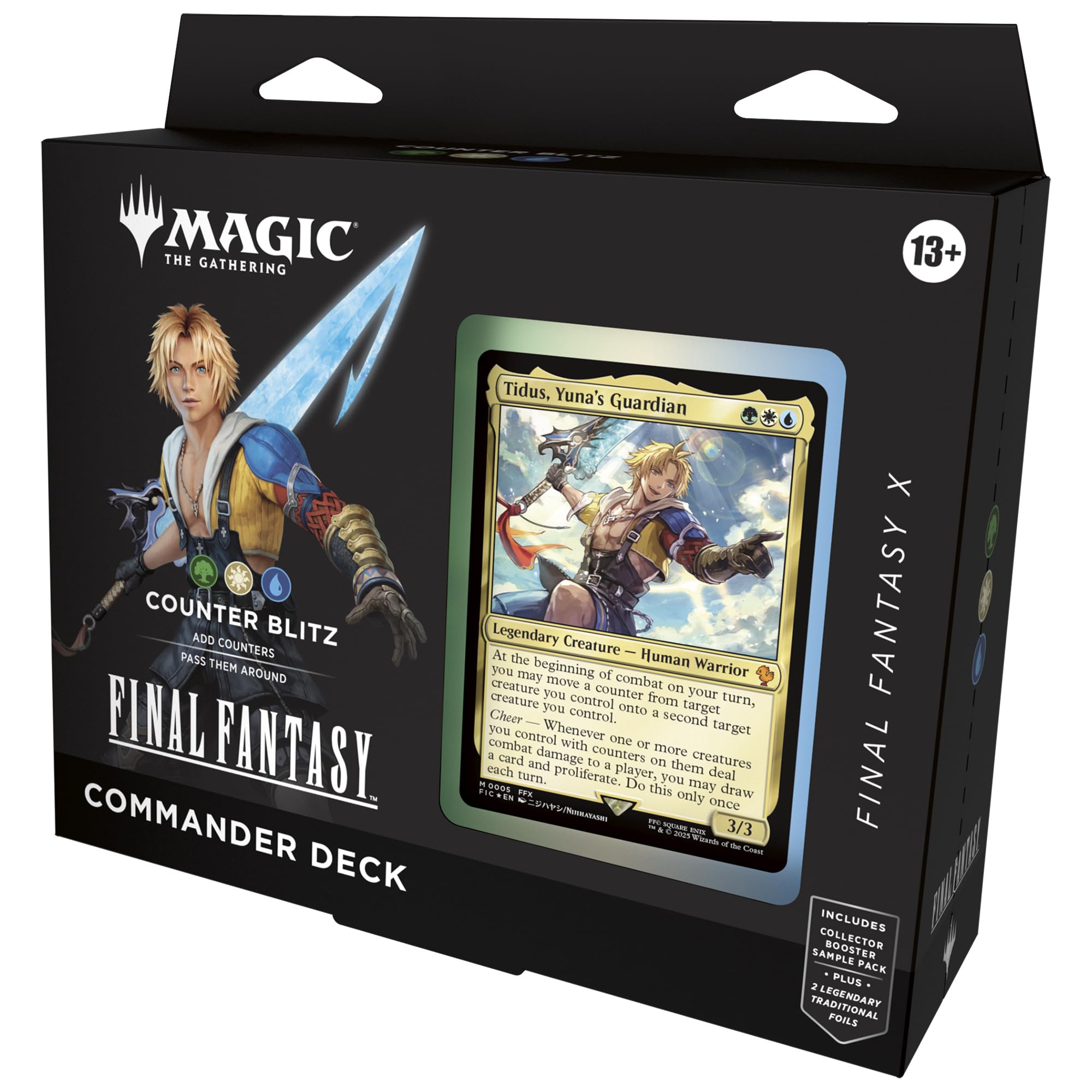 Magic: The Gathering Counter Blitz FINAL FANTASY X Commander Deck | Green-White-Blue | Includes 2 Foil Legendaries 1