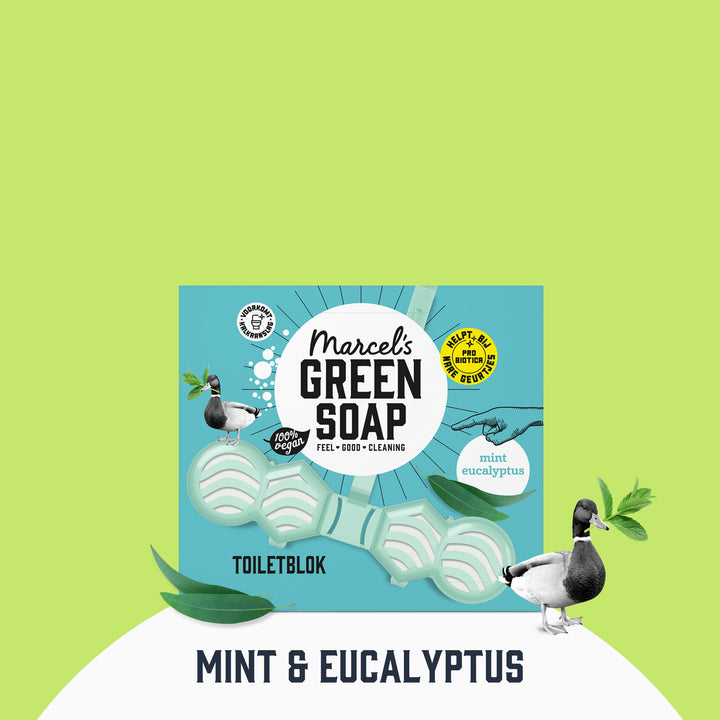 Marcel's Green Soap - Mint & Eucalyptus Toilet Rim Block